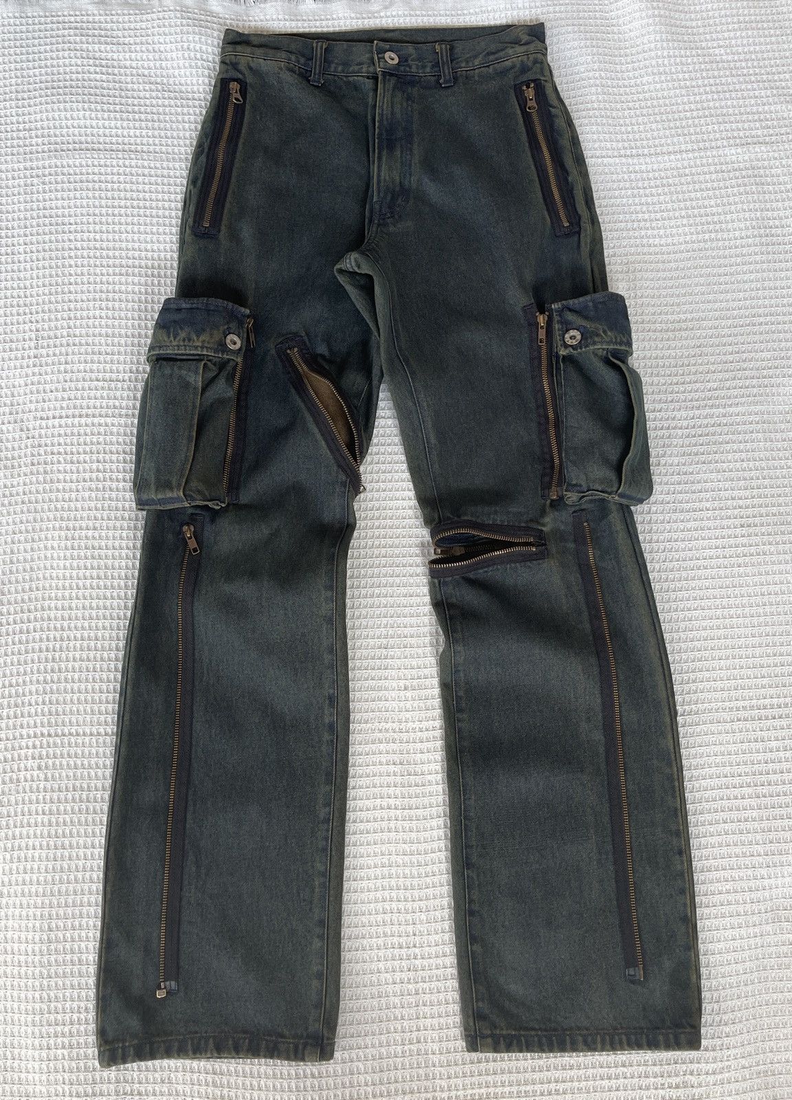 PPFM Vintage Avant Garde🔥PPFM🔥 Zipper Multi Pocket Cargo Jeans Size US 30 / EU 46 - 1 Thumbnail