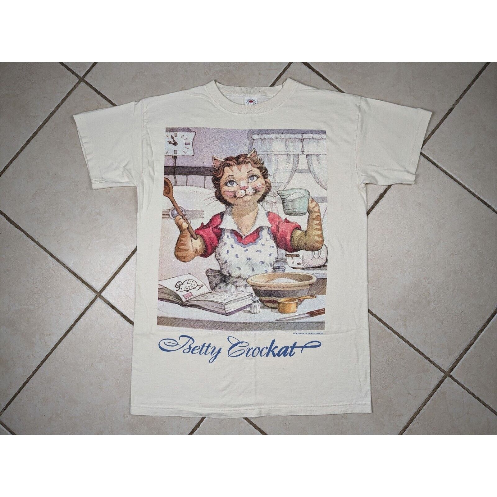 Other Vtg KATZ "Betty Crockat" Cats Cooking Graphic Shirt Crocker Size US M / EU 48-50 / 2 - 1 Thumbnail