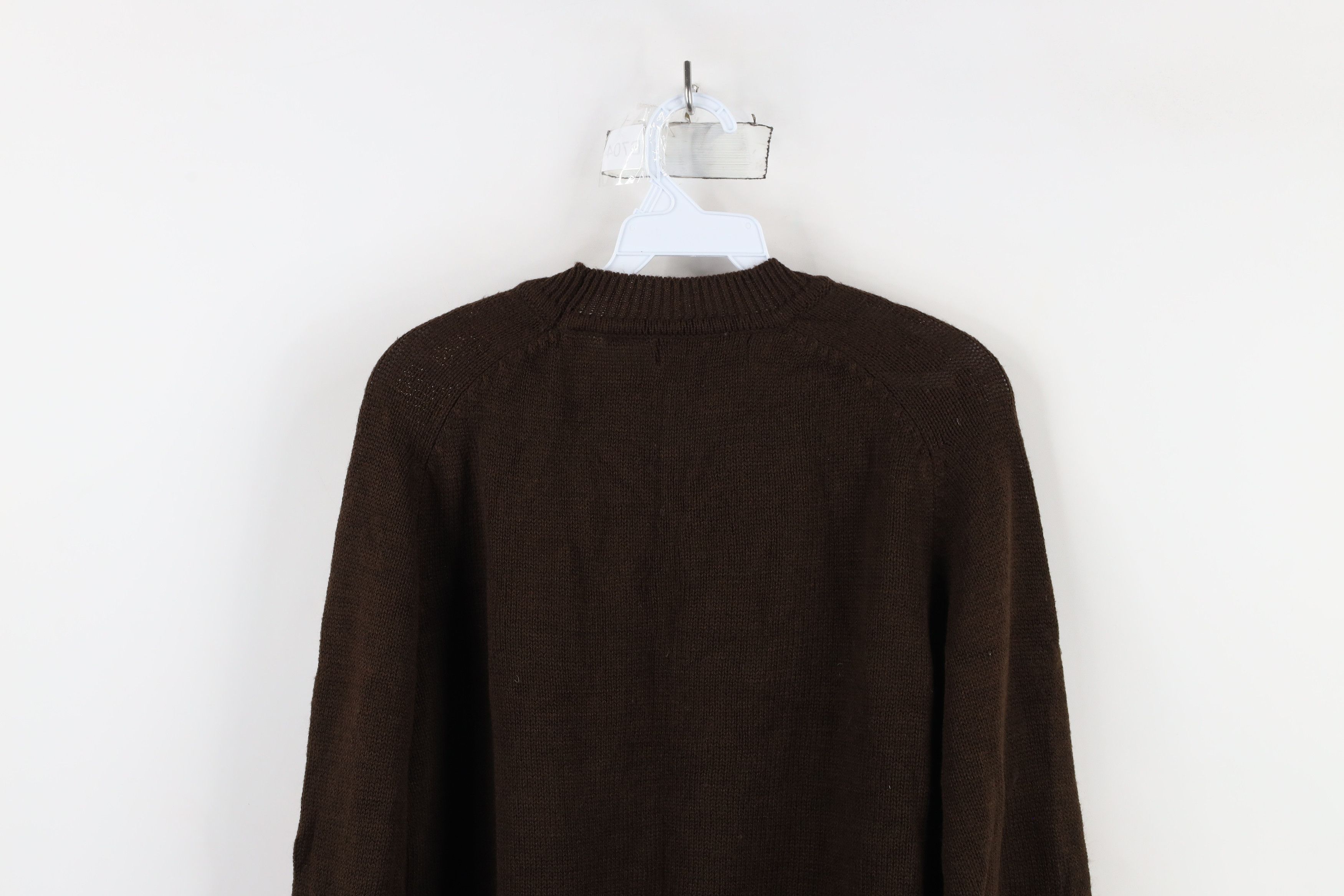 Vintage Vintage 70s Streetwear Blank Thin Knit Sweater Brown Size US M / EU 48-50 / 2 - 9 Thumbnail