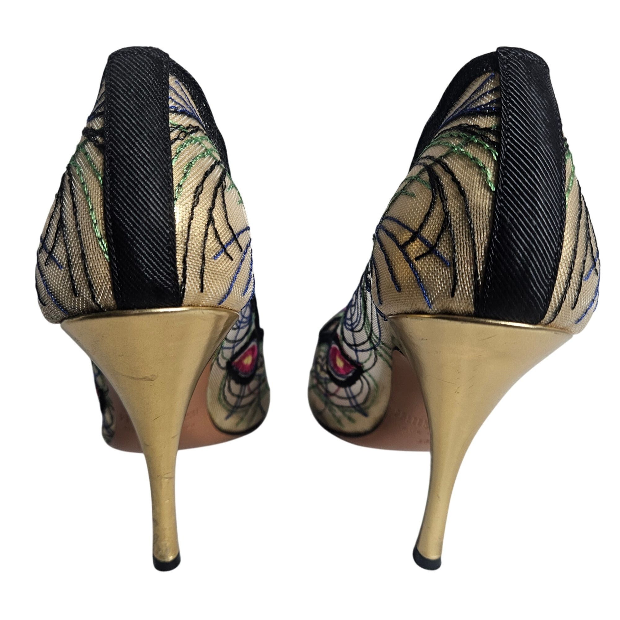 Other Palter DeLiso Women’s Heels Peacock Feather Embroidery 37.5 Size US 7.5 / IT 37.5 - 8 Thumbnail