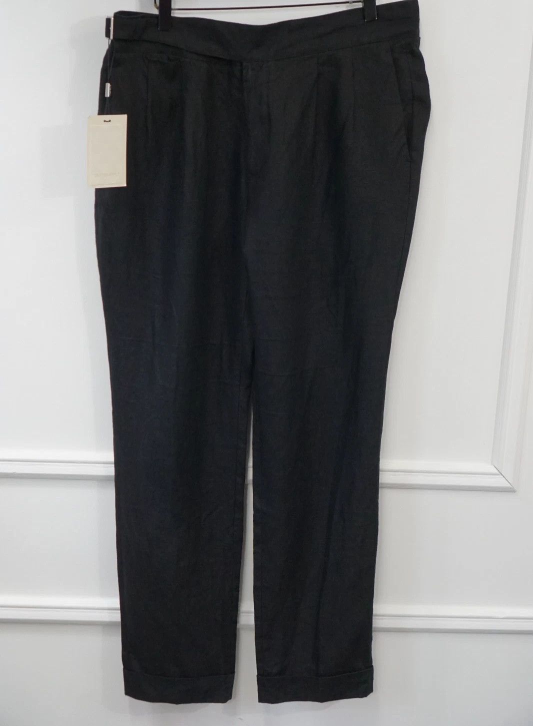 Suitsupply Men Suitsupply Pants 100% Linen Black Felini Size UK/US40 Size 40R - 1 Thumbnail