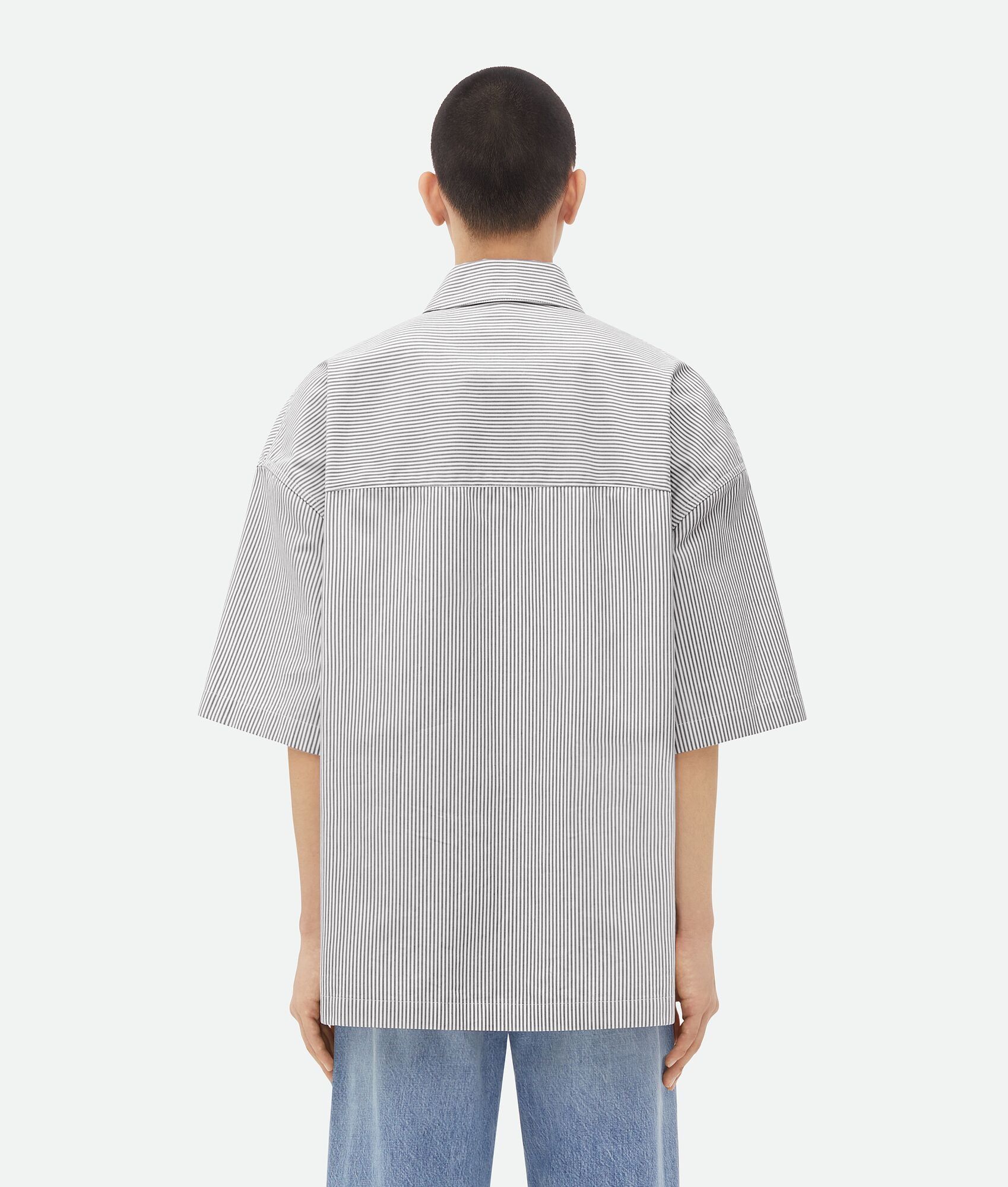 Bottega Veneta o1loc1c0325 789370 Striped Cotton Overshirt "BV" Embroidery Size US S / EU 44-46 / 1 - 3 Thumbnail