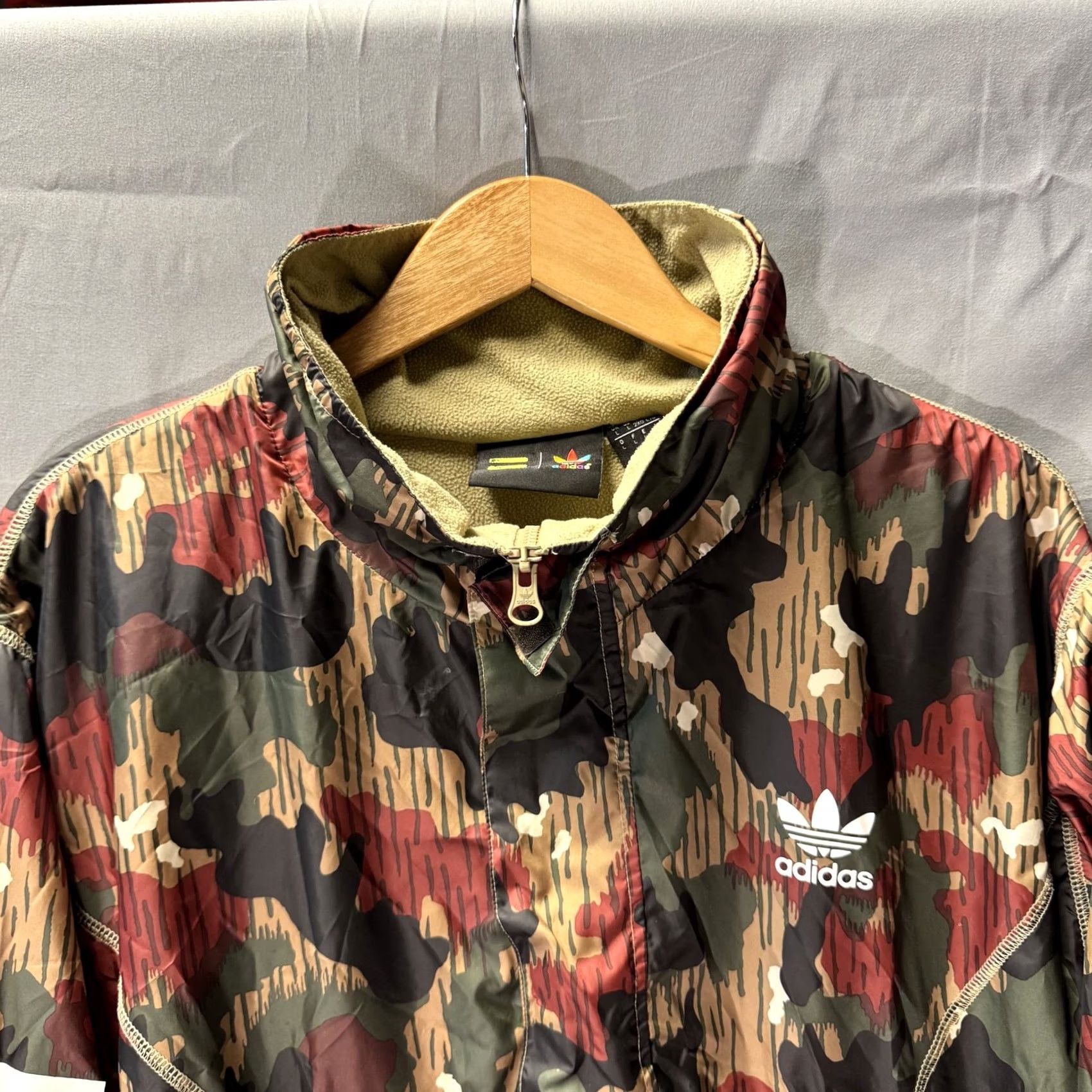 Adidas Adidas Pharrell Williams Jacket Mens Large Camo Hiking Outdoor Fleece Pullover Size US L / EU 52-54 / 3 - 4 Thumbnail