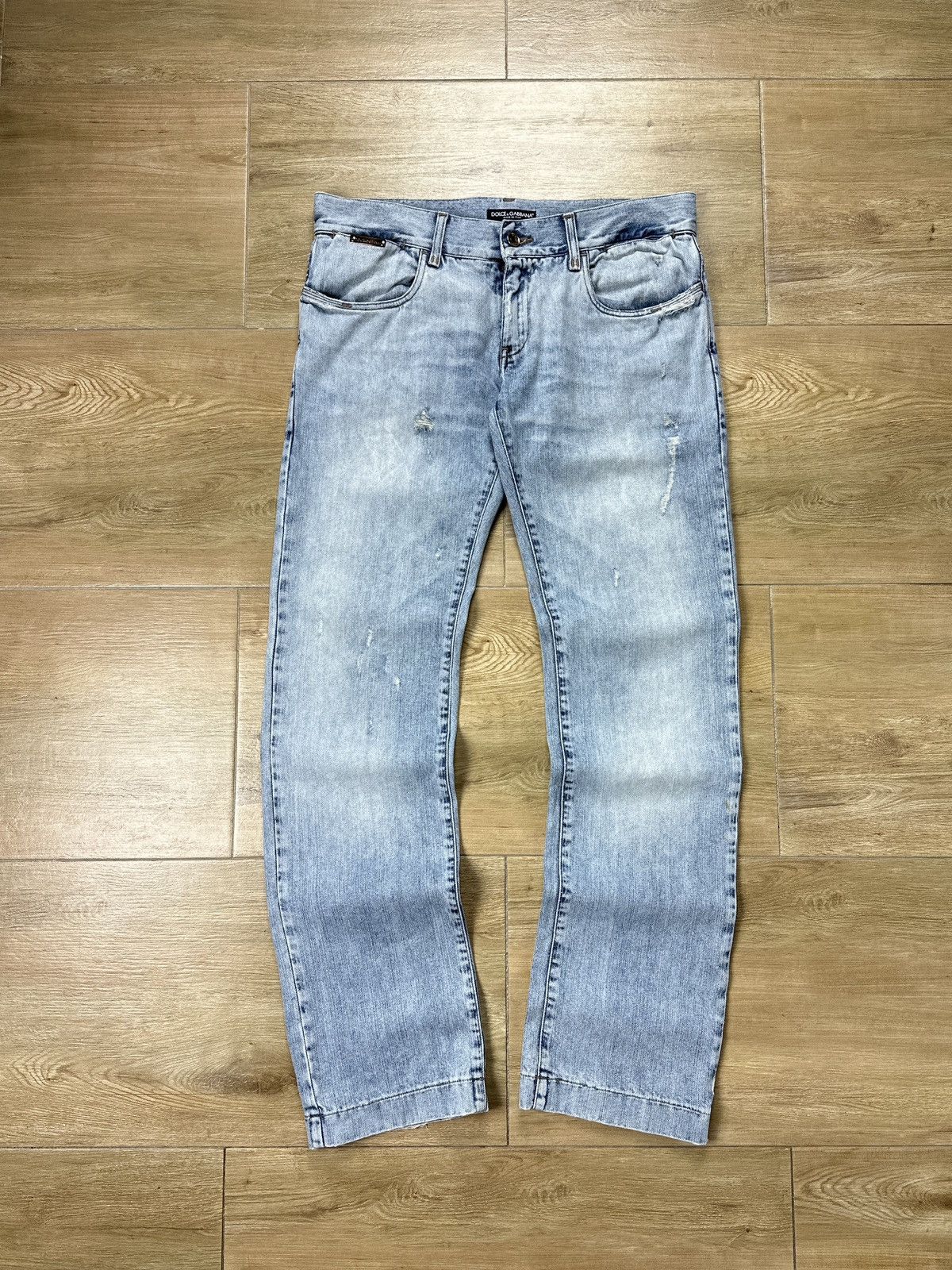 Dolce & Gabbana × Vintage Vintage Dolce&Gabbana Low Waist Distressed Blue Denim Jeans Size US 34 / EU 50 - 1 Thumbnail