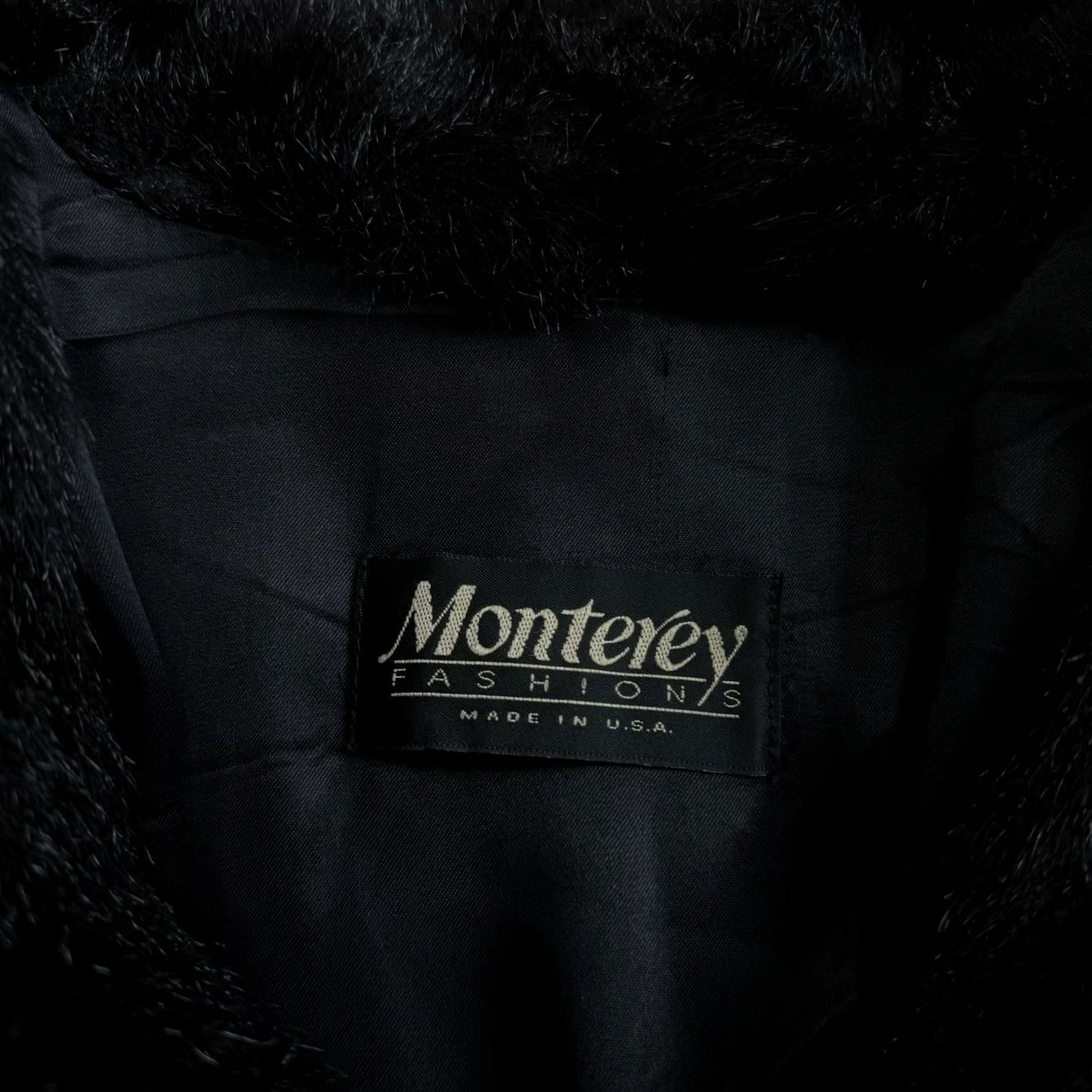 Vintage VINTAGE Monterey USA Black Faux Fur Coat Jacket Medium Women Overcoat 80s 90s Formal Party/Dress Size M / US 6-8 / IT 42-44 - 5 Thumbnail