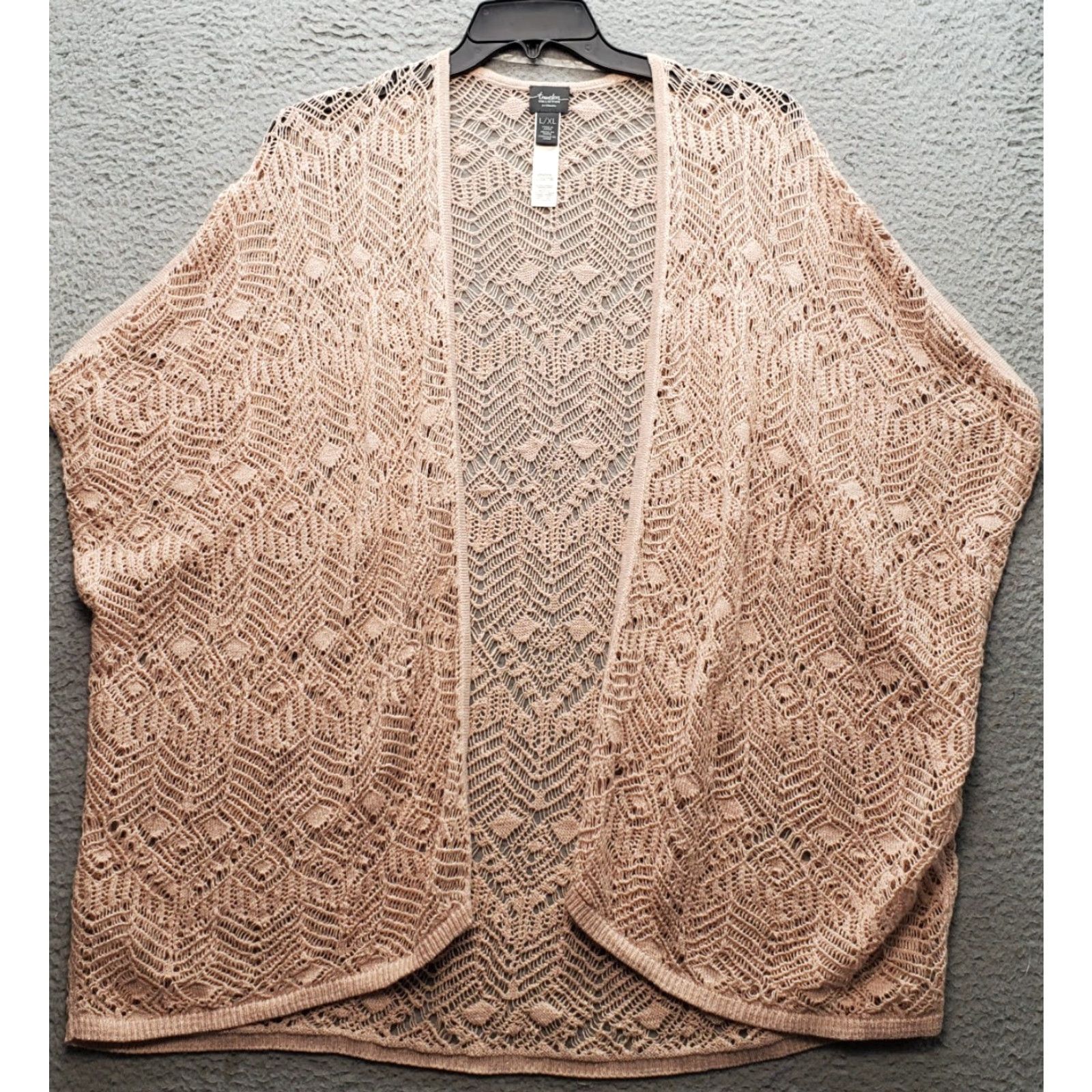 Vintage Chico's Traveler Cardigan Womens L/XL Brown Crochet Knit Sleeveless Open Front Size L / US 10 / IT 46 - 2 Thumbnail