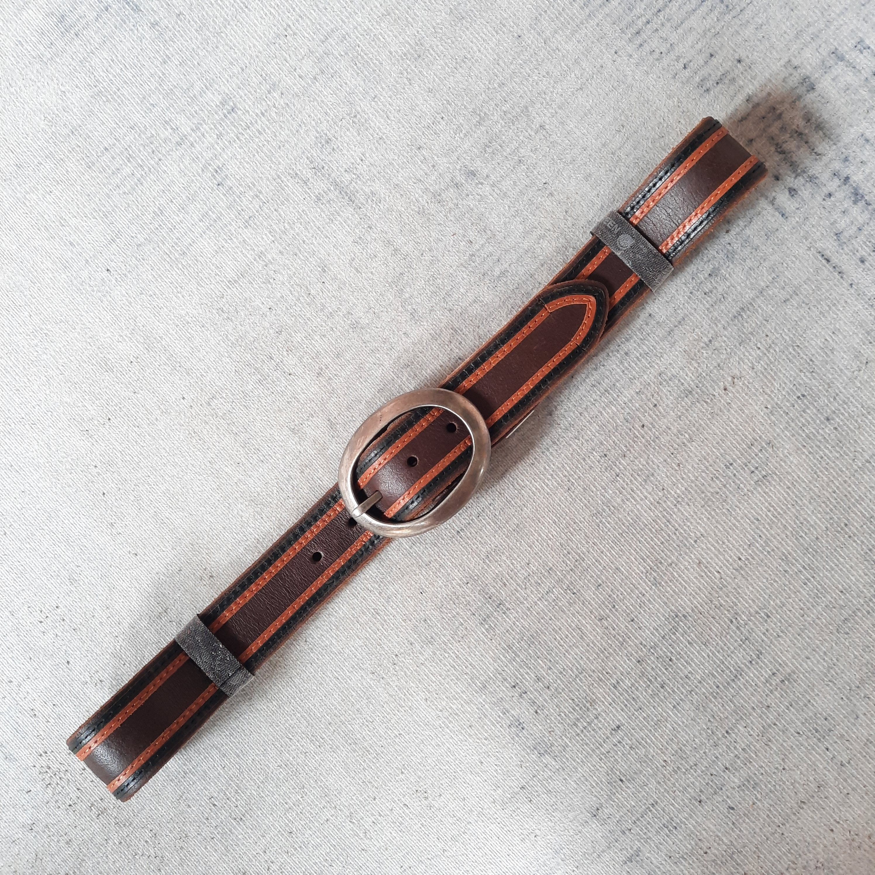 Edwin ⚒️ Edwin japan garrison stripes cowboy style leather belt Size ONE SIZE - 7 Thumbnail