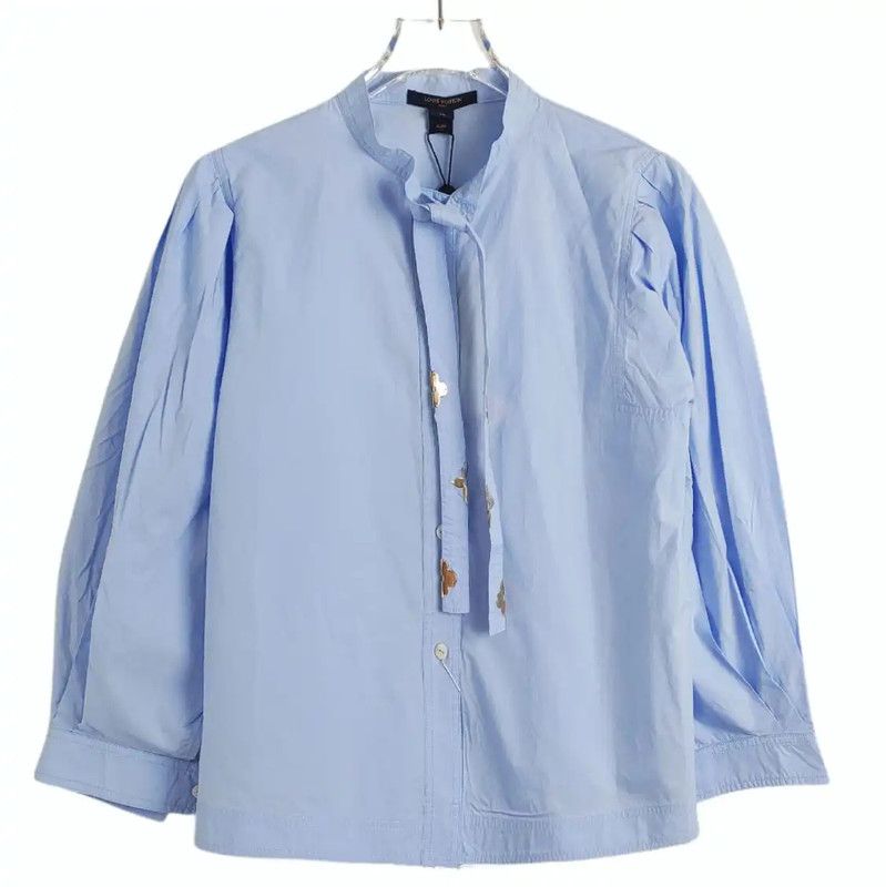 Louis Vuitton Louis Vuitton Light Blue Cotton Women's Shirt 0089 Size M / US 6-8 / IT 42-44 - 1 Thumbnail