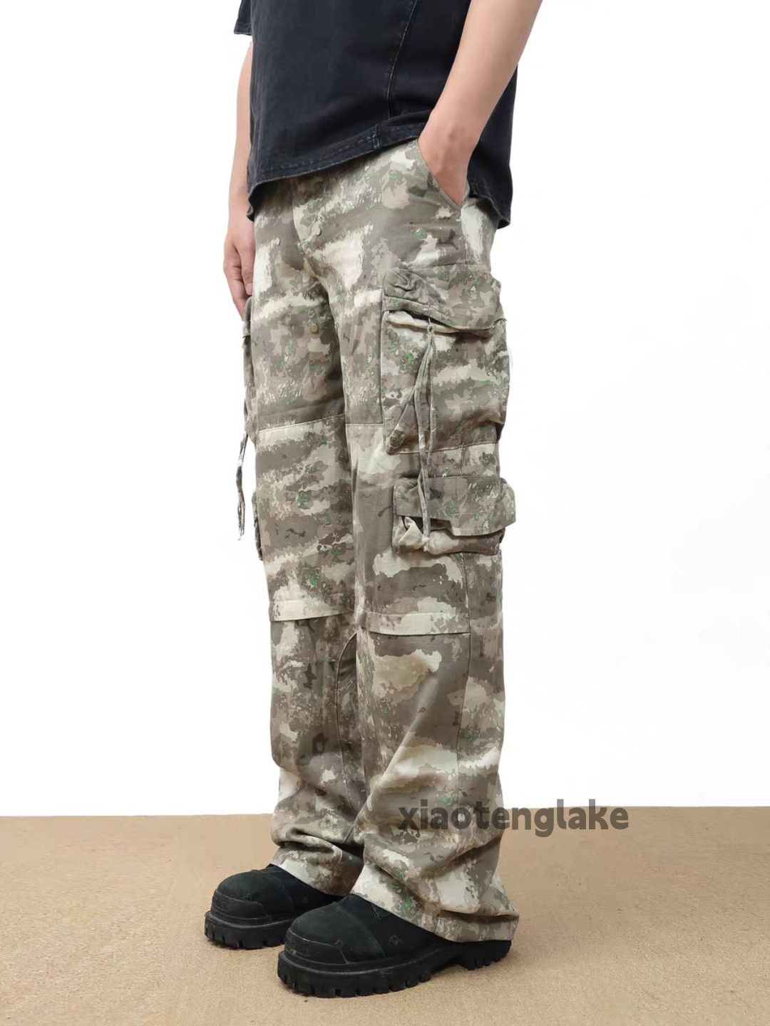 Designer × Japanese Brand × Vintage Utility washed faded loose baggy camo cargo pants Size US 32 / EU 48 - 4 Thumbnail