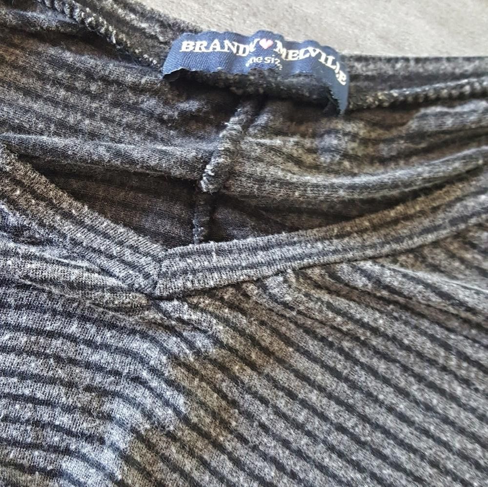 Designer Grey Black Striped Melville Boxy Sleeve Size ONE SIZE - 3 Thumbnail