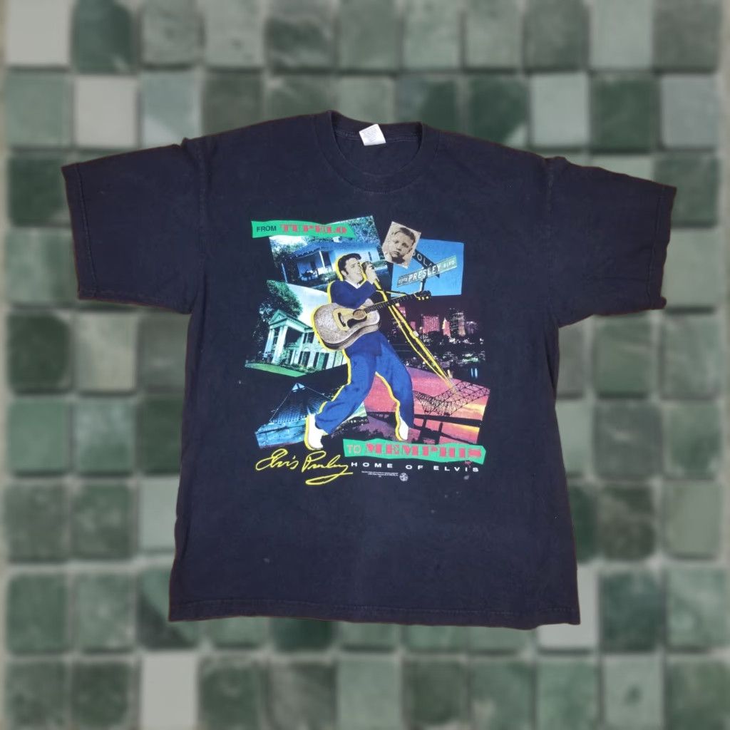 Vintage VINTAGE Elvis Presley King of Rock and Roll T-Shirt XL black Mens XLARGE size XLIGHT? Size US XL / EU 56 / 4 - 1 Thumbnail
