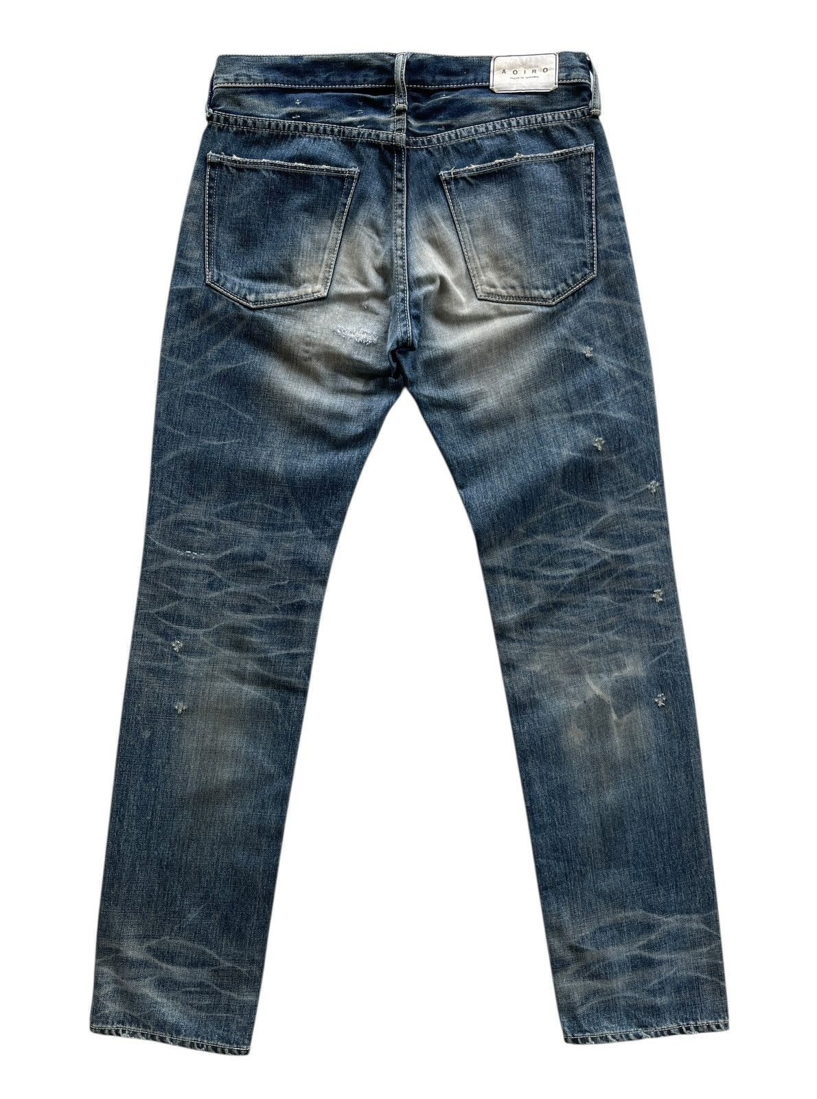 Japanese Brand AOIRO Japan Distressed Denim Size US 33 - 2 Thumbnail