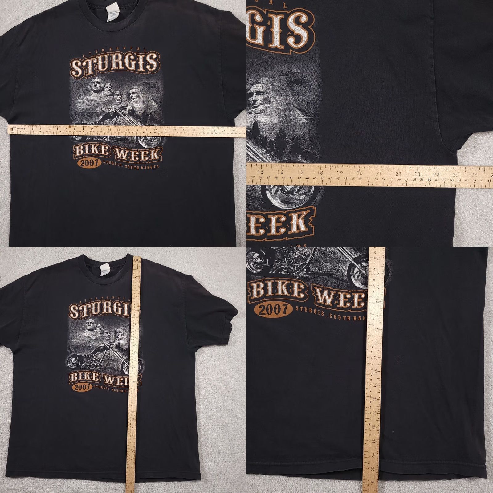 AAA VINTAGE Sturgis South Dakota Bike Week T-Shirt Men's 2XL Black 2007 Motorcycle Grunge Size US XXL / EU 58 / 5 - 8 Thumbnail