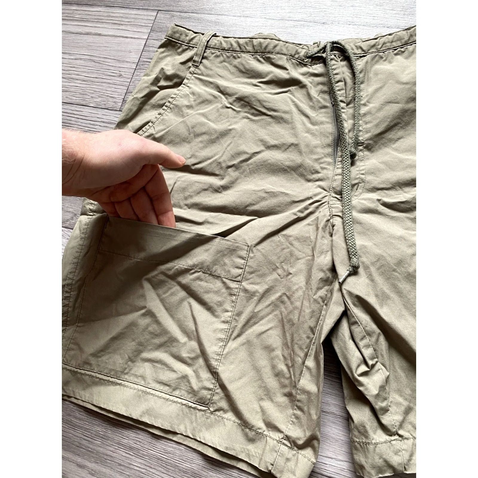 Nike VINTAGE Nike Beige Cargo Shorts Double Knee Pocket Mens Size L Size US 33 - 3 Thumbnail