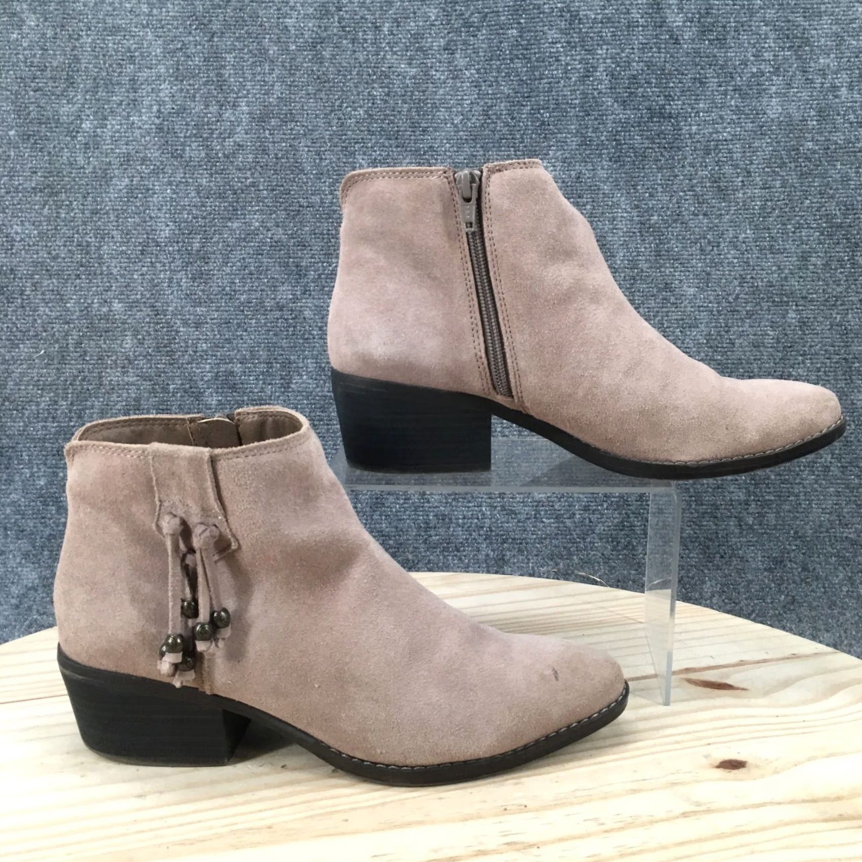 Vintage White Mountain Boots Womens 8.5 M Havana Ankle Booties Beige Leather Zip Boots Size US 9 / IT 39 - 2 Thumbnail