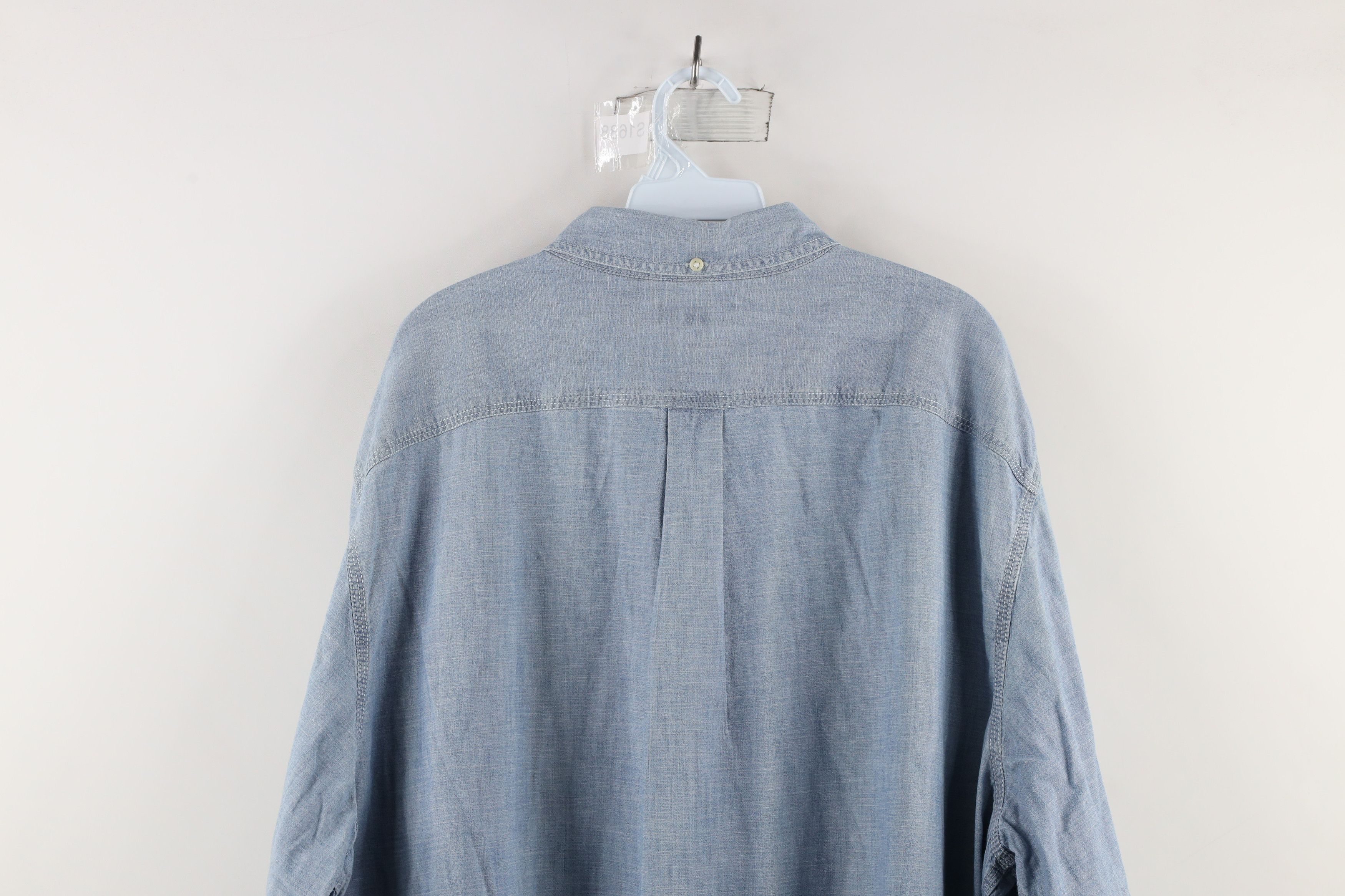 Lands' End × Vintage Vintage 90s Lands End Collared Button Down Shirt Blue Size US XXL / EU 58 / 5 - 11 Thumbnail