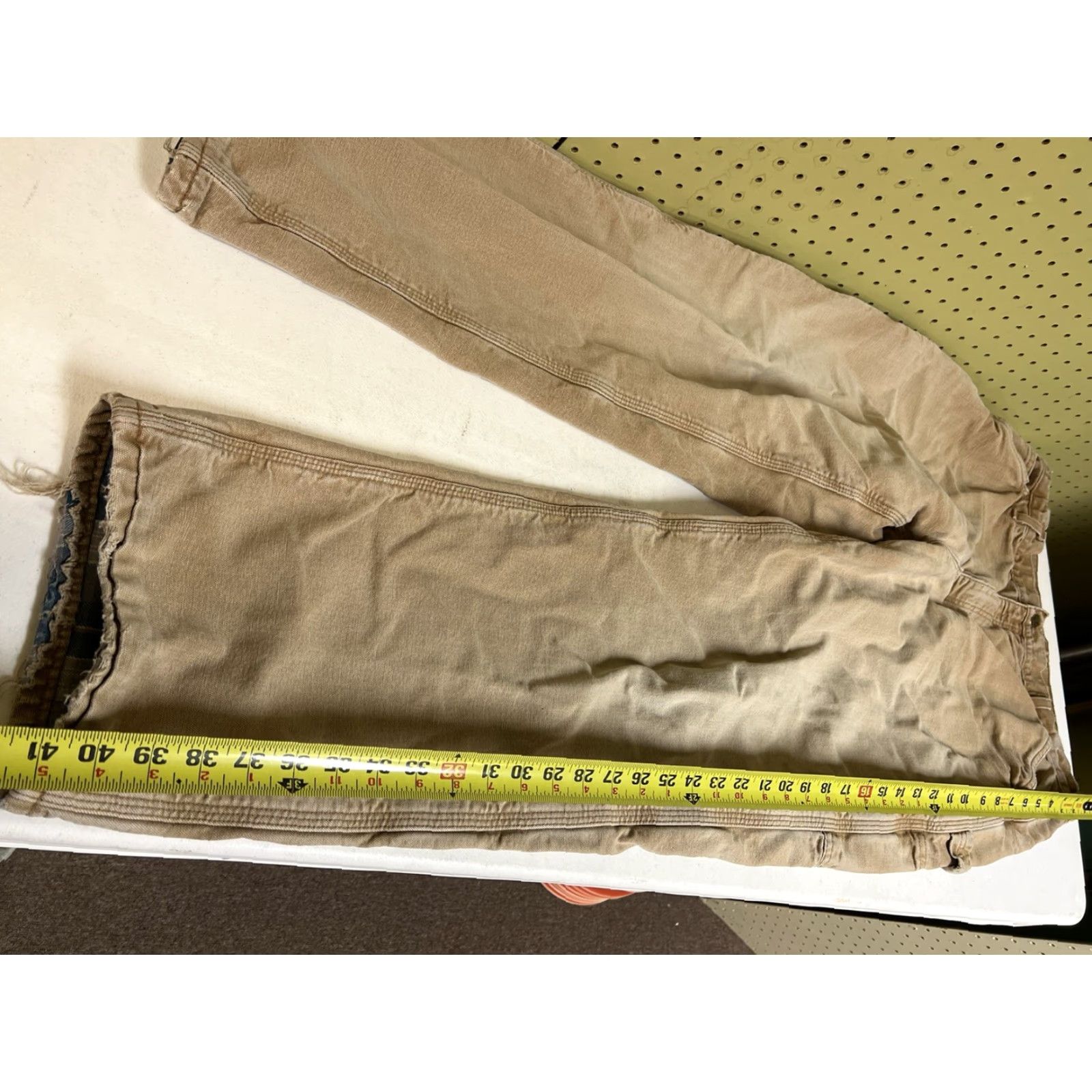 Carhartt VINTAGE Carhartt Mens B111 BRN Canvas Flannel Lined Pants Carpenter Workwear 38x31 38x32 Brown Mens Size US 38 / EU 54 - 7 Thumbnail