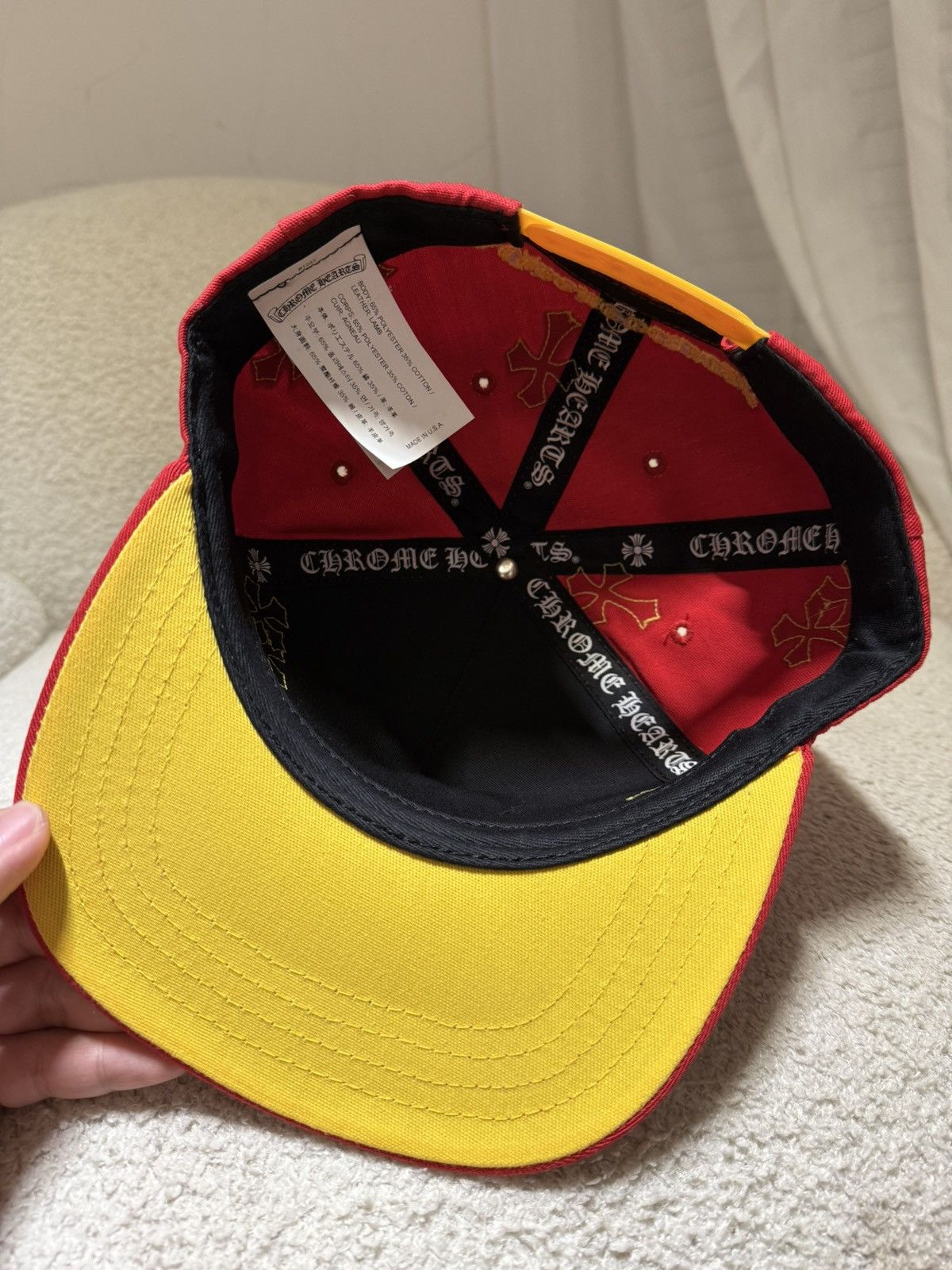Chrome Hearts Chrome hearts cross yellow red hat Size ONE SIZE - 6 Thumbnail