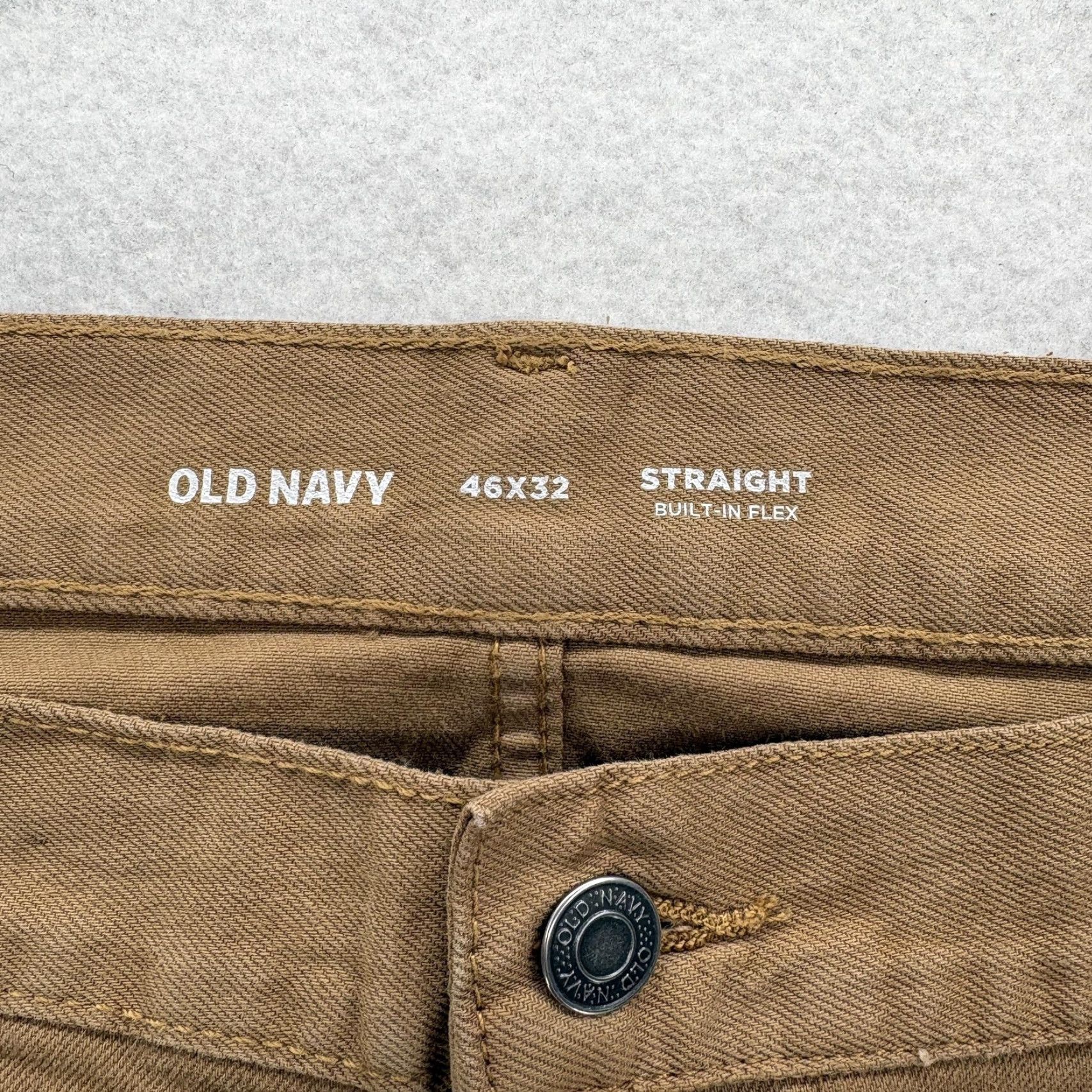Old Navy Old Navy Built-In Flex Pants Mens 46x32 Brown Straight Stretch 5-Pocket Casual Size US 30 / EU 46 - 4 Thumbnail