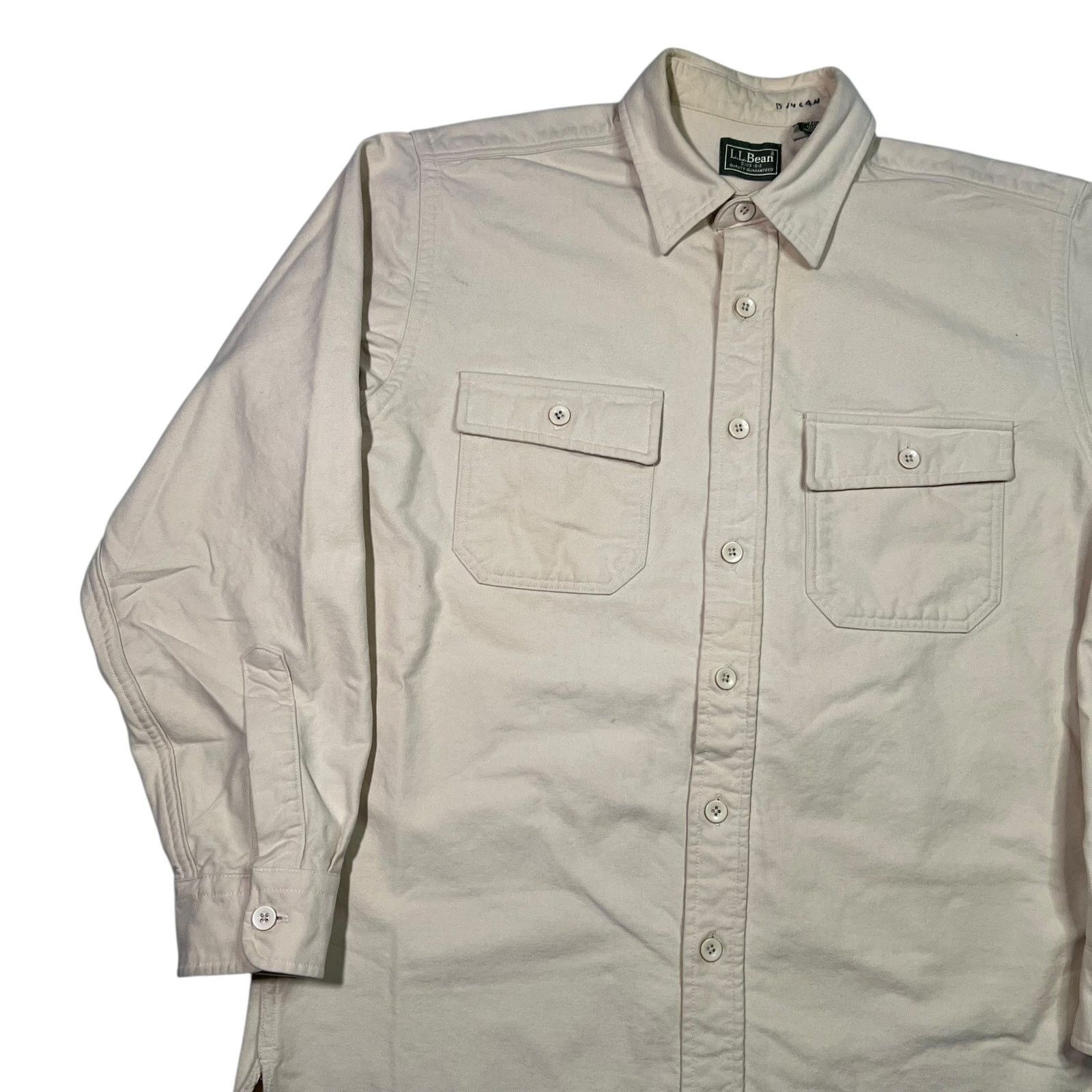 L.L. Bean × Vintage Vintage 90s L.L. Bean cream chamois button up shirt (M) Size US M / EU 48-50 / 2 - 4 Thumbnail