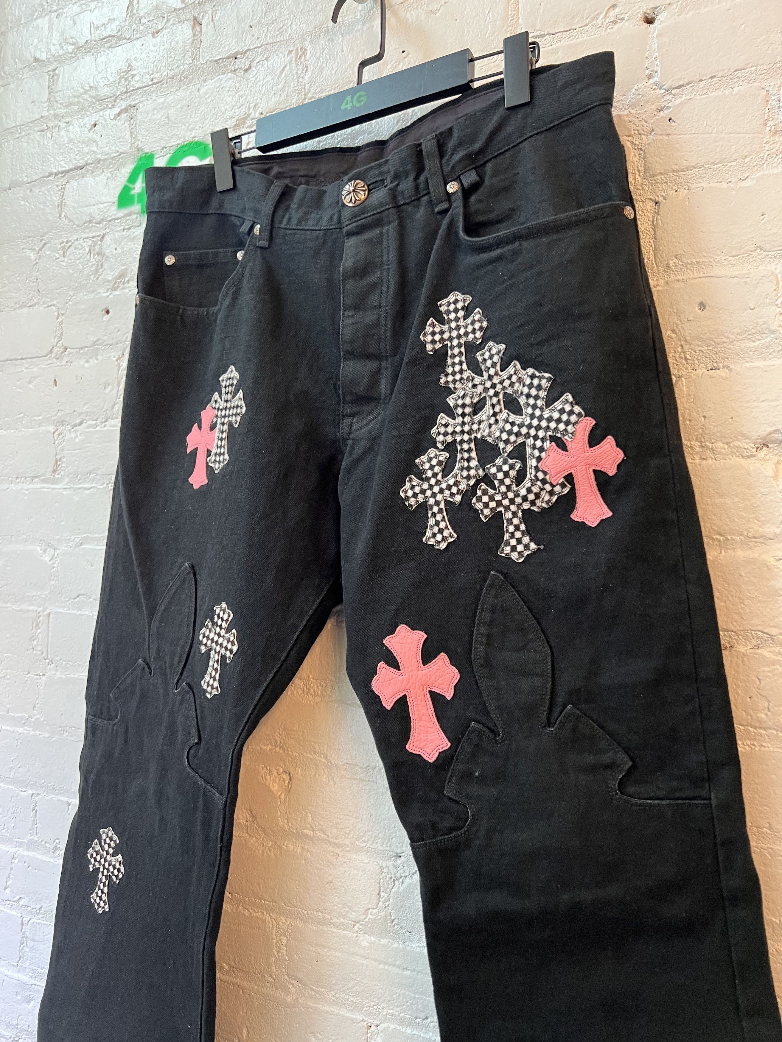 Chrome Hearts Chrome Hearts Fleur Knee Pink Checkered Crosses 4G SELLER Size US 36 / EU 52 - 3 Thumbnail