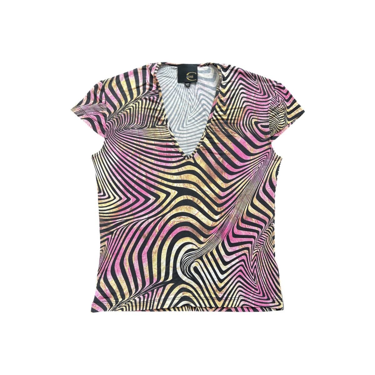 Just Cavalli VINTAGE ROBERTO CAVALLI PSYCHEDELIC ILLUSION TOP BLOUSE Size M / US 6-8 / IT 42-44 - 1 Thumbnail