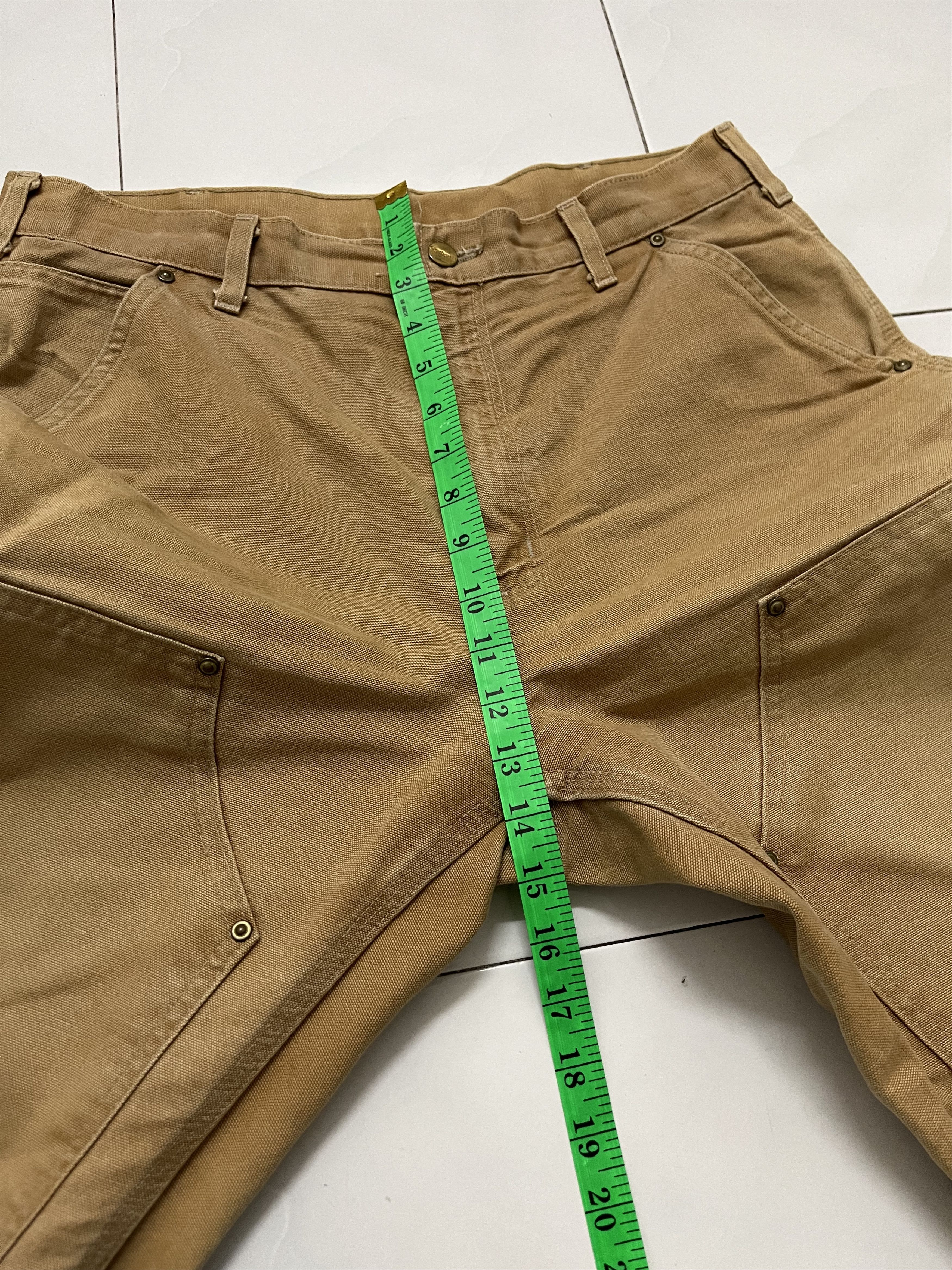 Carhartt Carhatt Double Knee Dungaree Sun Faded Distressed Pants Size US 34 / EU 50 - 16 Thumbnail