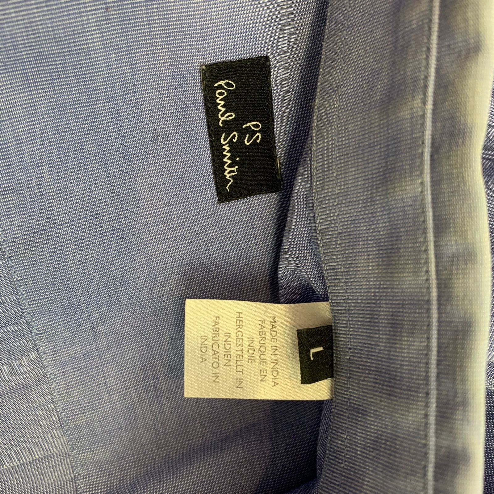 Paul Smith Size L Blue Cotton One Peter Pan Collar Long Sleeve Shirt Size US L / EU 52-54 / 3 - 5 Thumbnail
