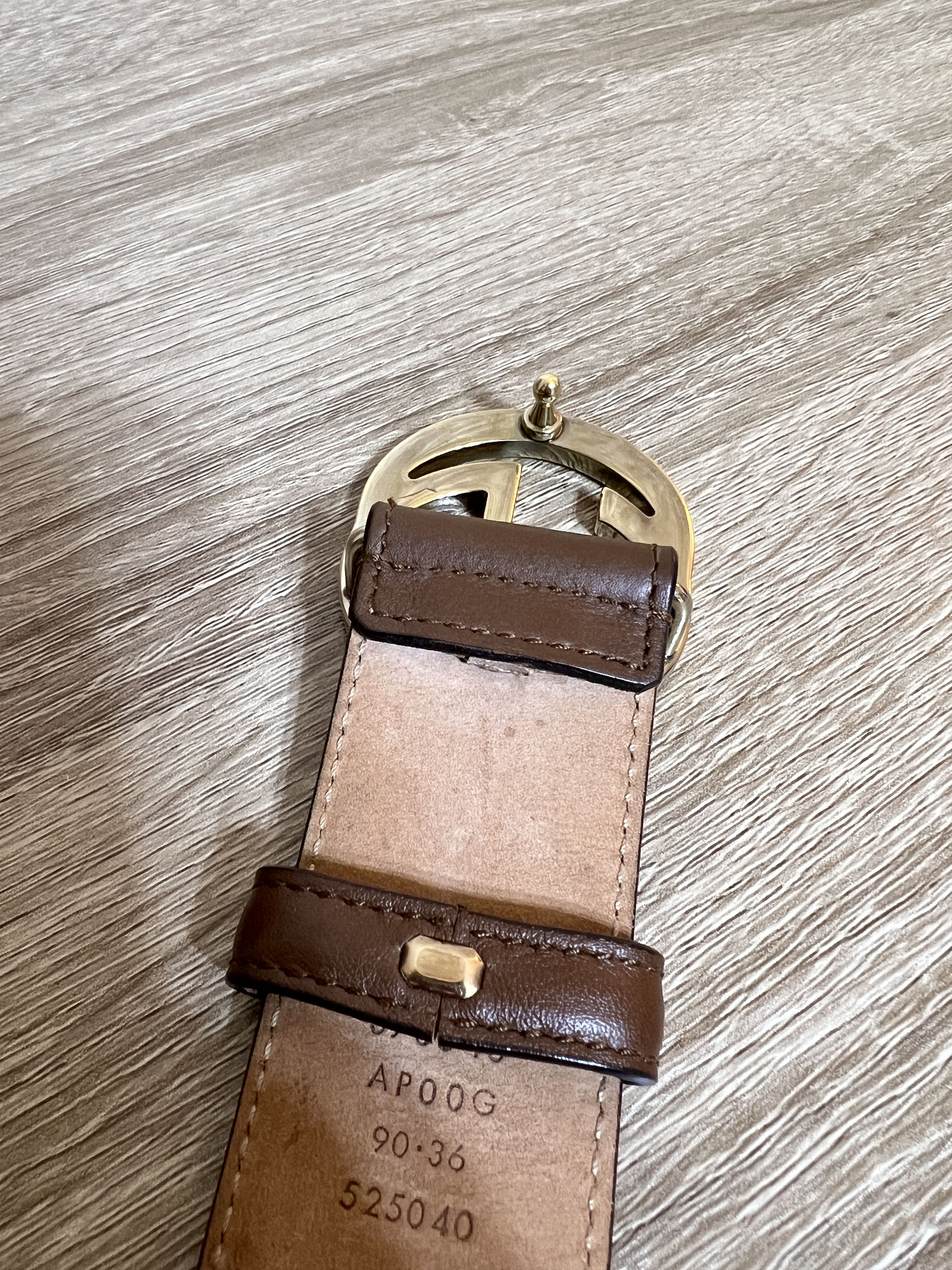 Gucci Gucci GG Logo Buckle Brown Leather Belt Size ONE SIZE - 10 Thumbnail