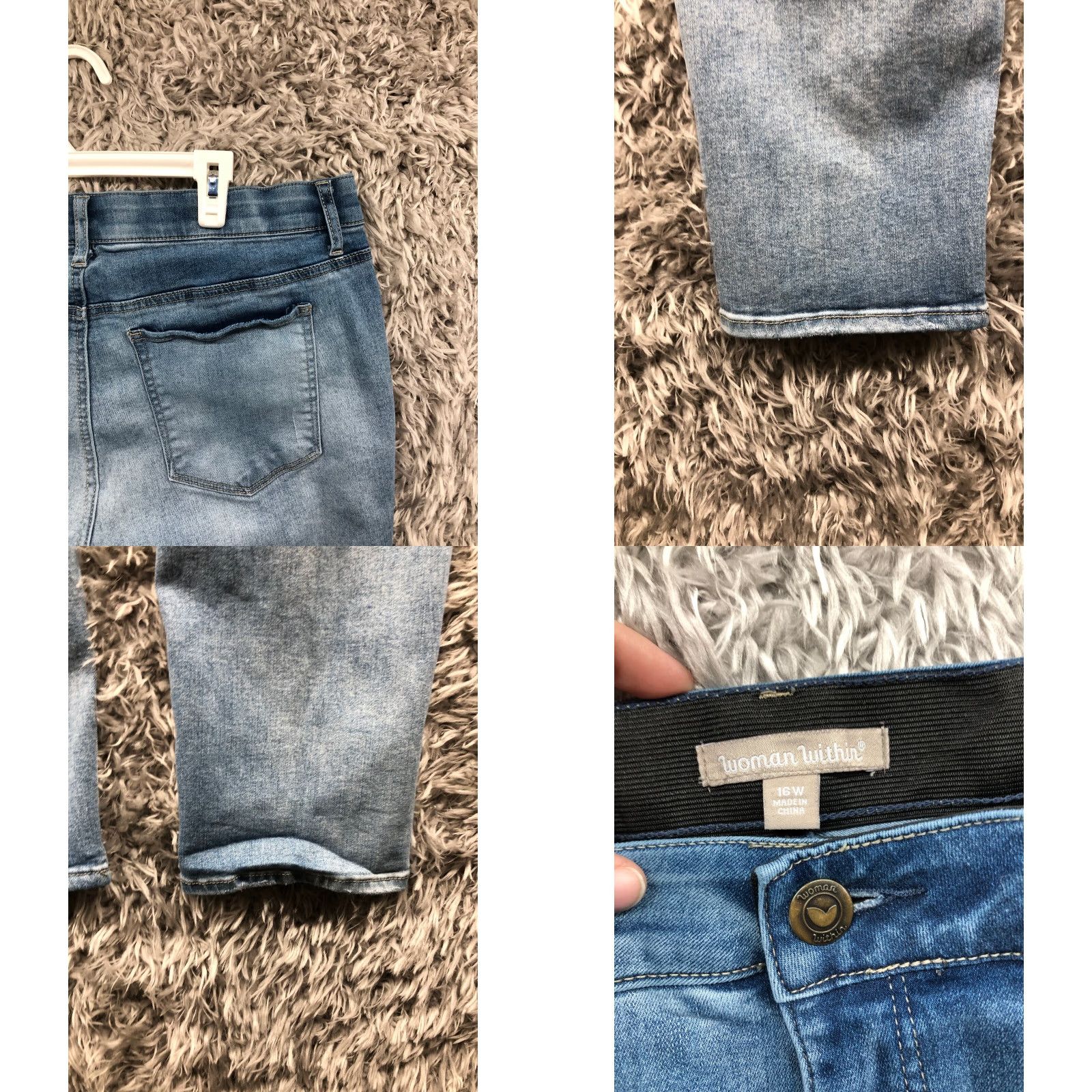 Vintage Woman Within Jeans 16W Plus Size Womens Rise Dark Wash Blue Denim Stretch Size 38" / US 16 / IT 52 - 8 Thumbnail