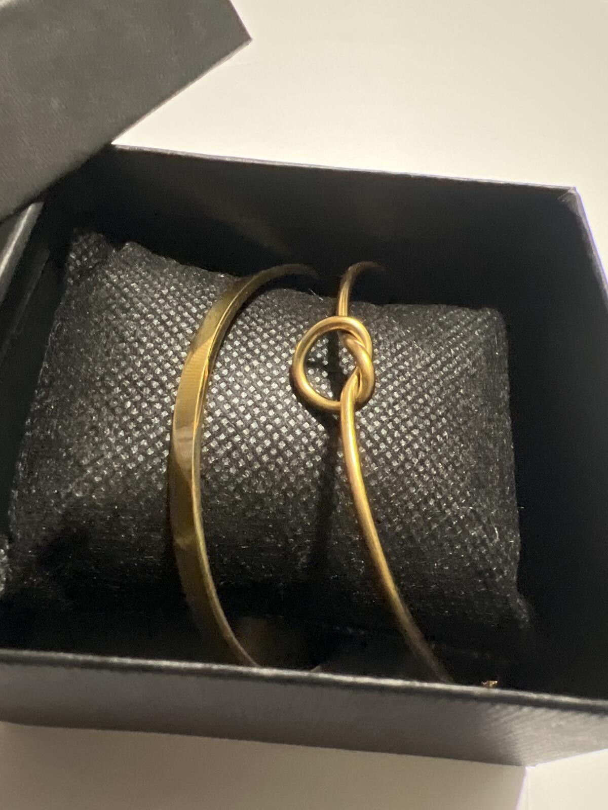 Unknown London 18K Gold plated SS Bangle knot Bracelet Set Size ONE SIZE - 2 Thumbnail