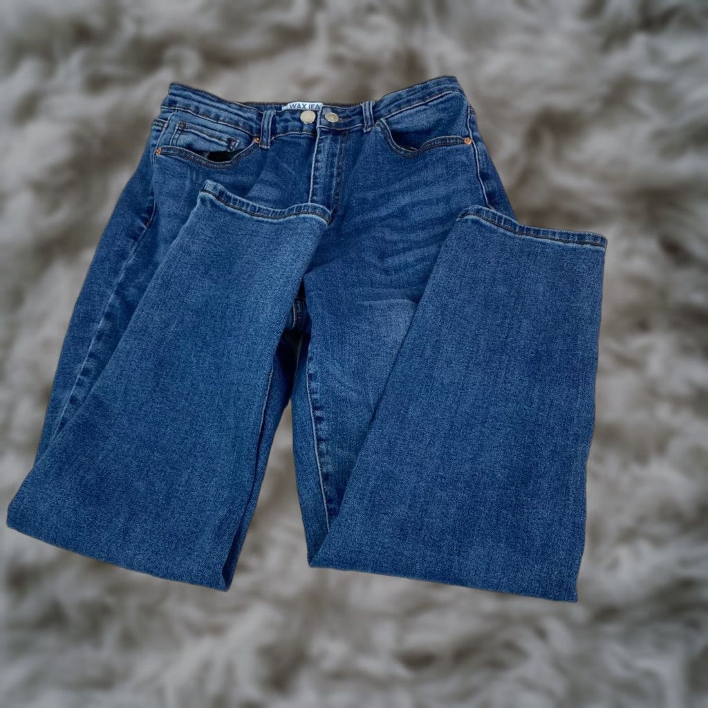 Vintage Wax Jean Jeans Slim Straight High Rise Denim Dark Blue 9 / 29 Blue Womens Adult Regular 26 in 26 Blue Slim Straight Jeans Size 30" / US 8 / IT 44 - 1 Thumbnail