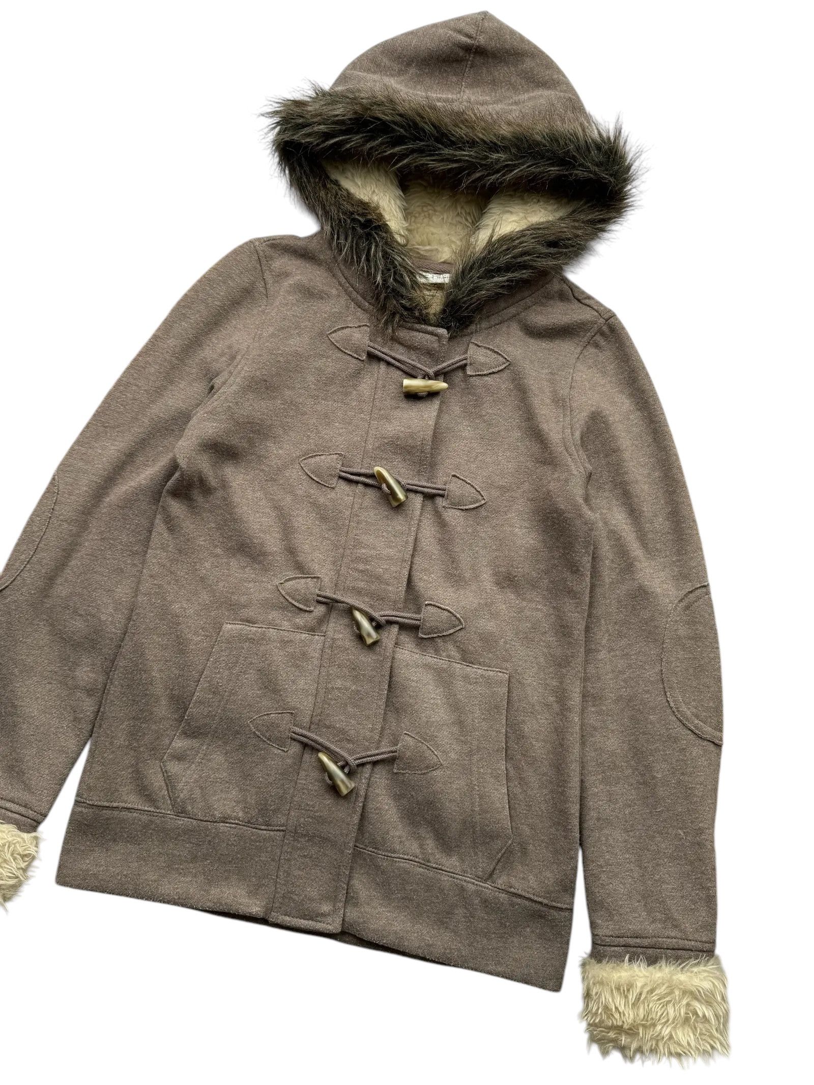 Japanese Brand Y2K Hoodie With Faux Fur Hood(V149) Size XS / US 0-2 / IT 36-38 - 3 Thumbnail