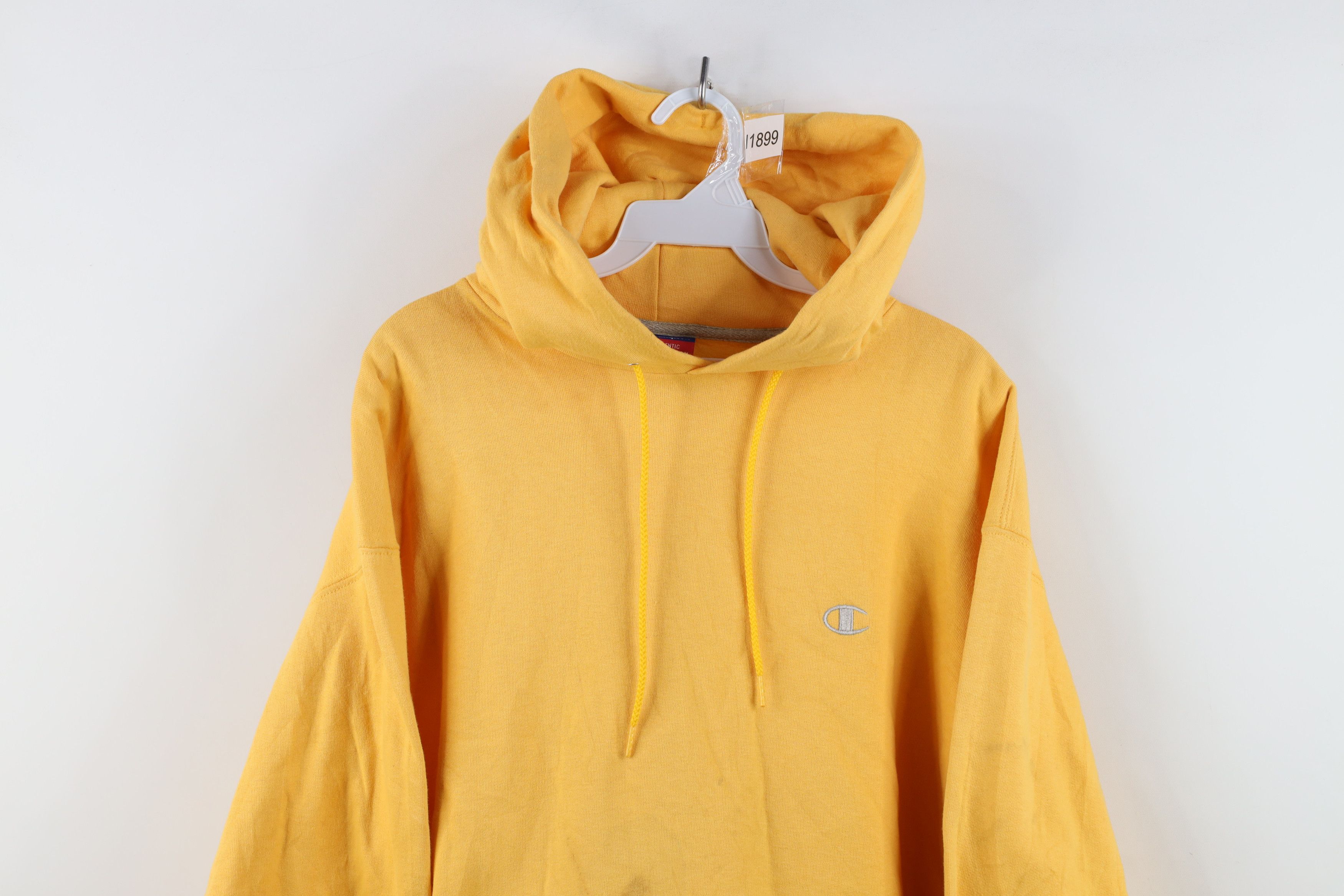 Champion Vintage 90s Champion Overdye Hoodie Sweatshirt Yellow Size US L / EU 52-54 / 3 - 2 Thumbnail