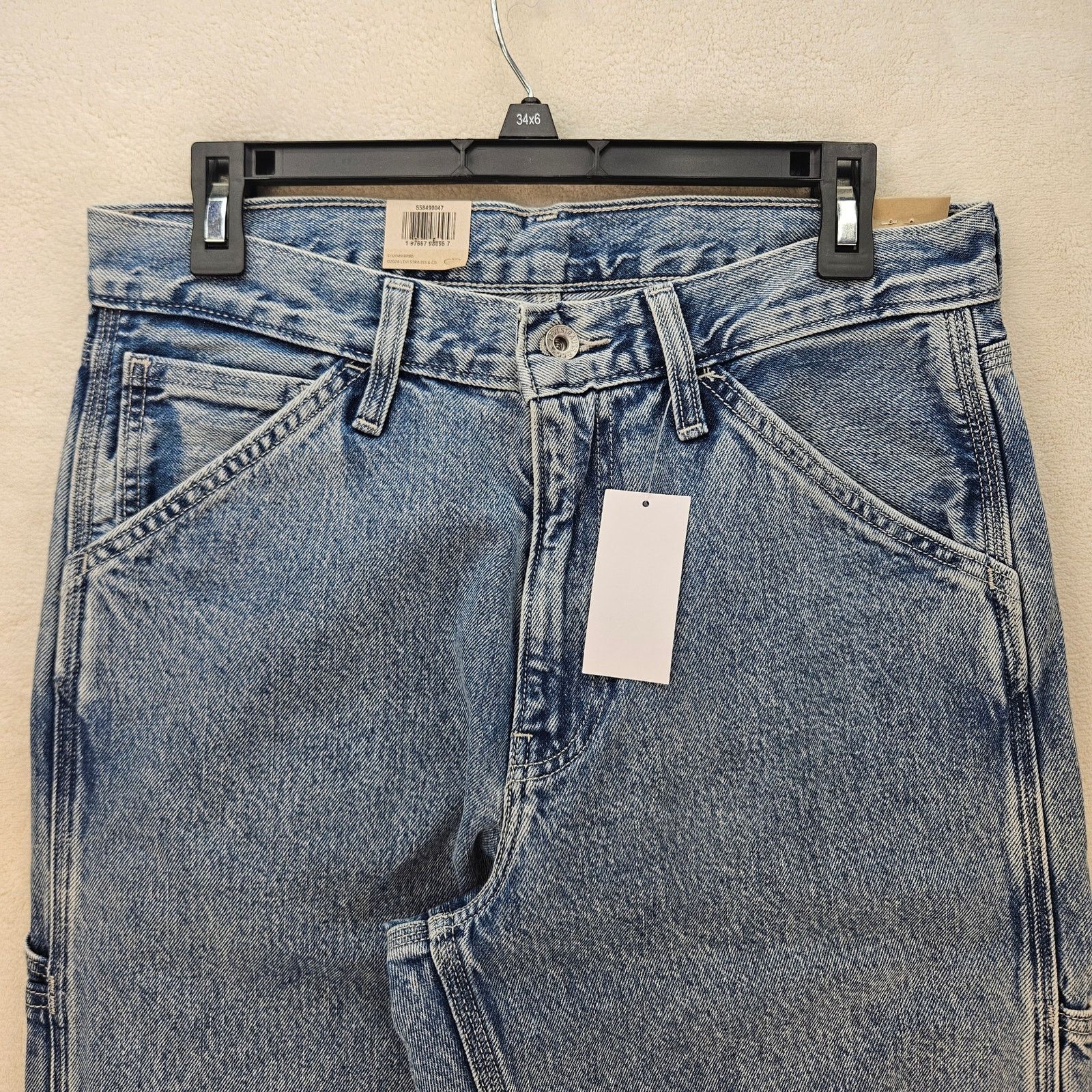 Levi's LEVI'S 568 MEN'S 30X32 CARPENTER LIGHT BLUE DENIM JEANS NWT Size US 30 / EU 46 - 2 Thumbnail