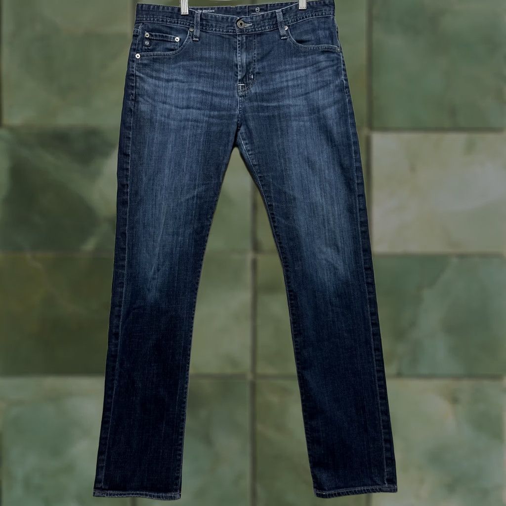Vintage VINTAGE AG Adriano Goldschmied Jeans Mens Size 33 Blue The Graduate Tailored Leg Jeans Mens Regular Blue 33 City Preppy USA Boys? Size US 33 - 1 Thumbnail