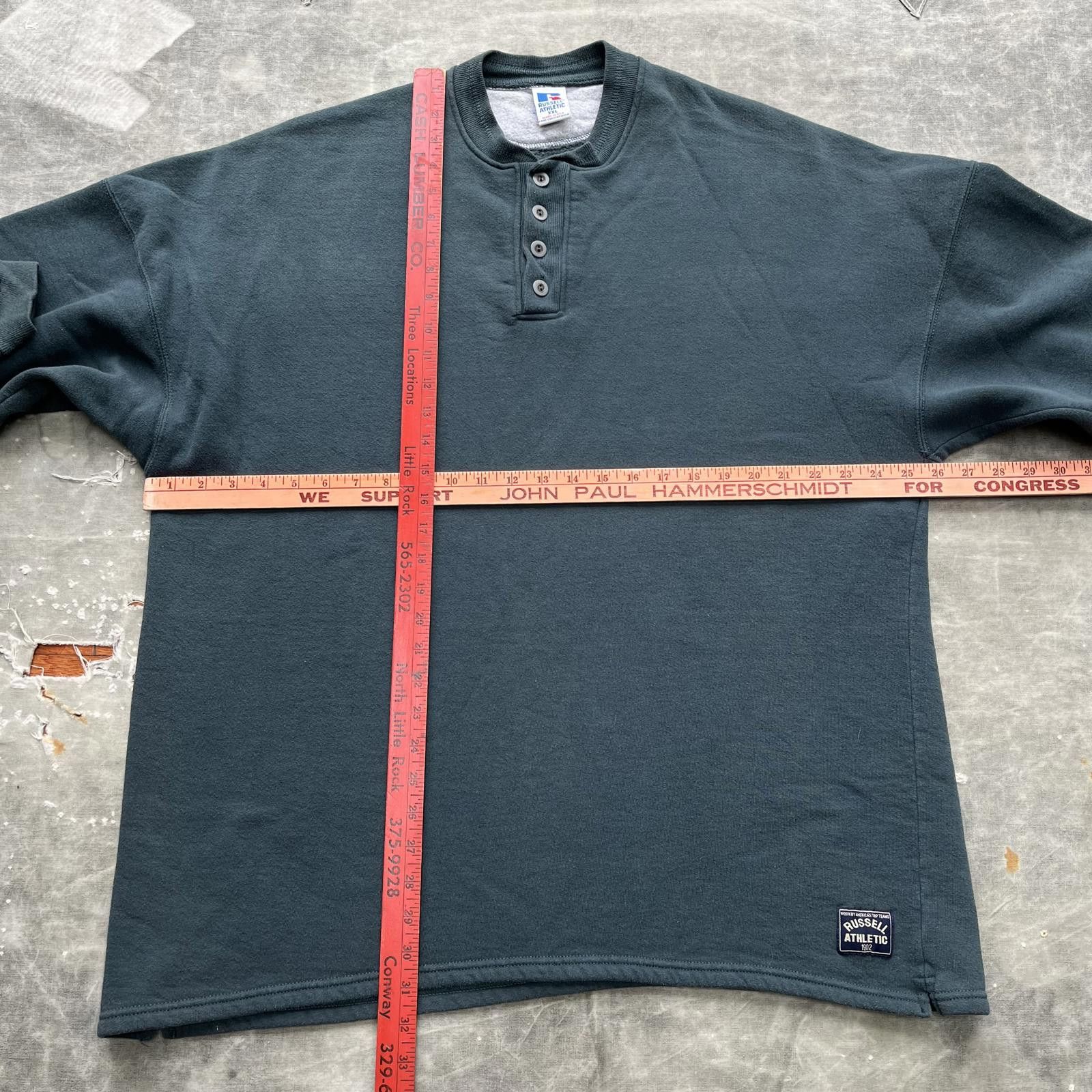 Russell Athletic × Vintage Vintage 90s Russell Athletic Forest Green Blank Sweatshirt Size US XXL / EU 58 / 5 - 2 Thumbnail