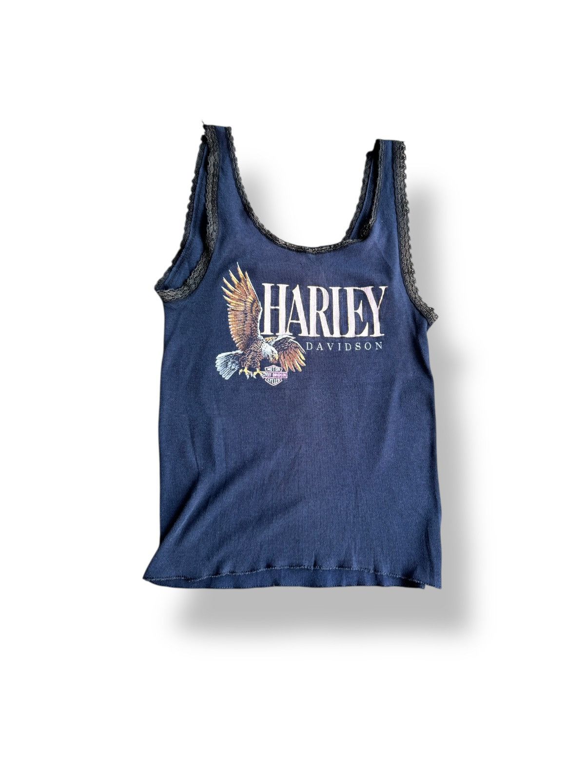 Harley Davidson × Vintage *RARE* VINTAGE 80s 3D EMBLEM HARLEY DAVIDSON TANK TOP Size M / US 6-8 / IT 42-44 - 3 Thumbnail