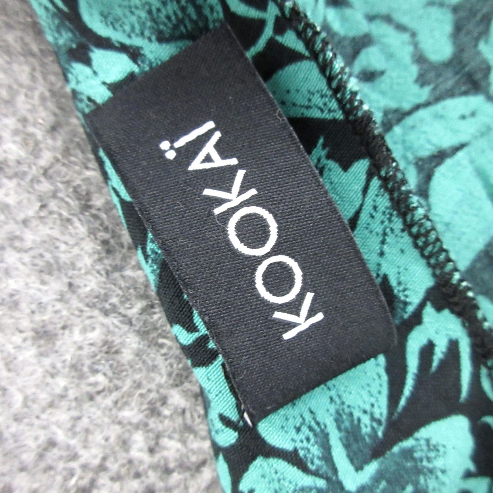 Vintage Kookai Dress Womens 40 Green Floral Smocked Fit Flare Short Ruffle Sundress Size 27" / US 4 / IT 40 - 5 Thumbnail