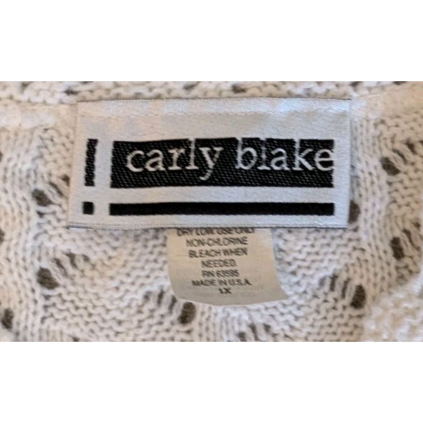Vintage VINTAGE Carly Blake Cardigan Shirt Womens 1X White Open-Knit Cotton 80s 90s Hipster Elegant USA Made Size XL / US 12-14 / IT 48-50 - 7 Thumbnail