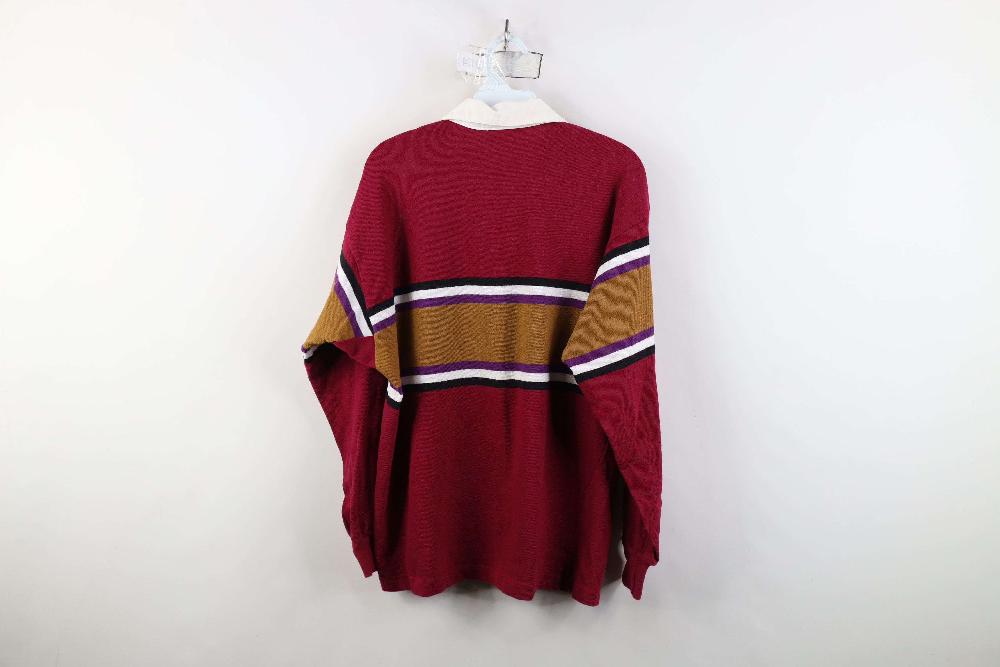 Vintage Vintage 90s Streetwear Block Knit Long Sleeve Rugby Polo Size US M / EU 48-50 / 2 - 12 Thumbnail