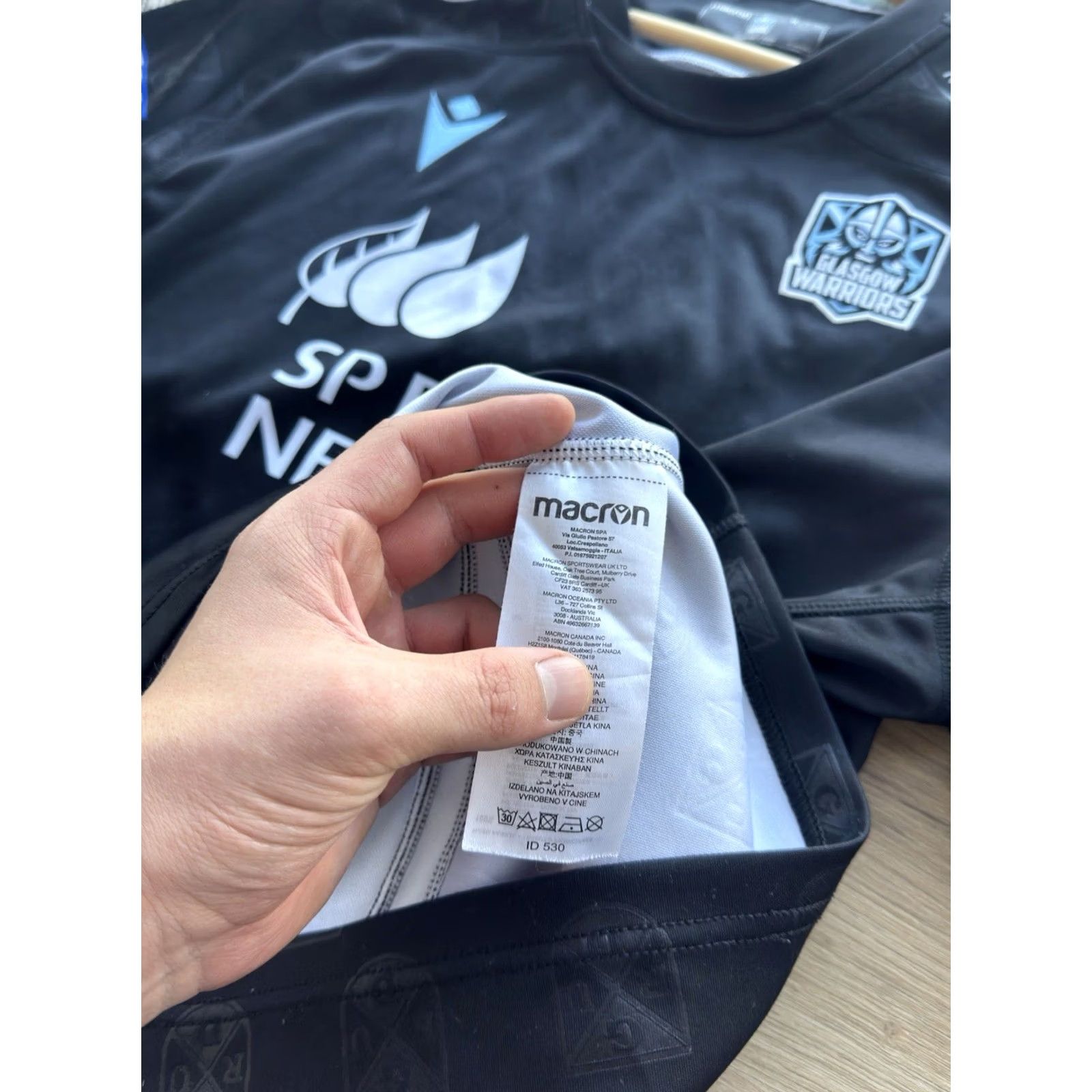 Macron VINTAGE Glasgow Warriors Rugby Home Shirt 2022/2023 Macron Jersey Black XL Mens Shirt Size US XL / EU 56 / 4 - 7 Thumbnail