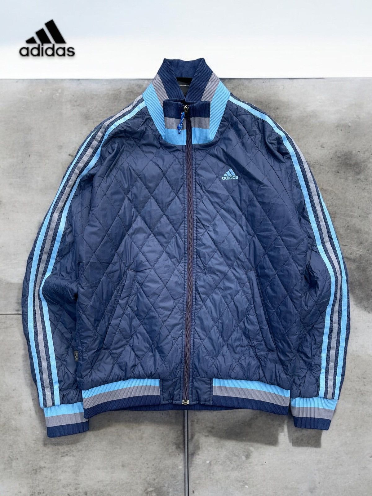 Adidas × Vintage 🔥Vintage Adidas Men's Quilted Jacket Size US L / EU 52-54 / 3 - 2 Thumbnail