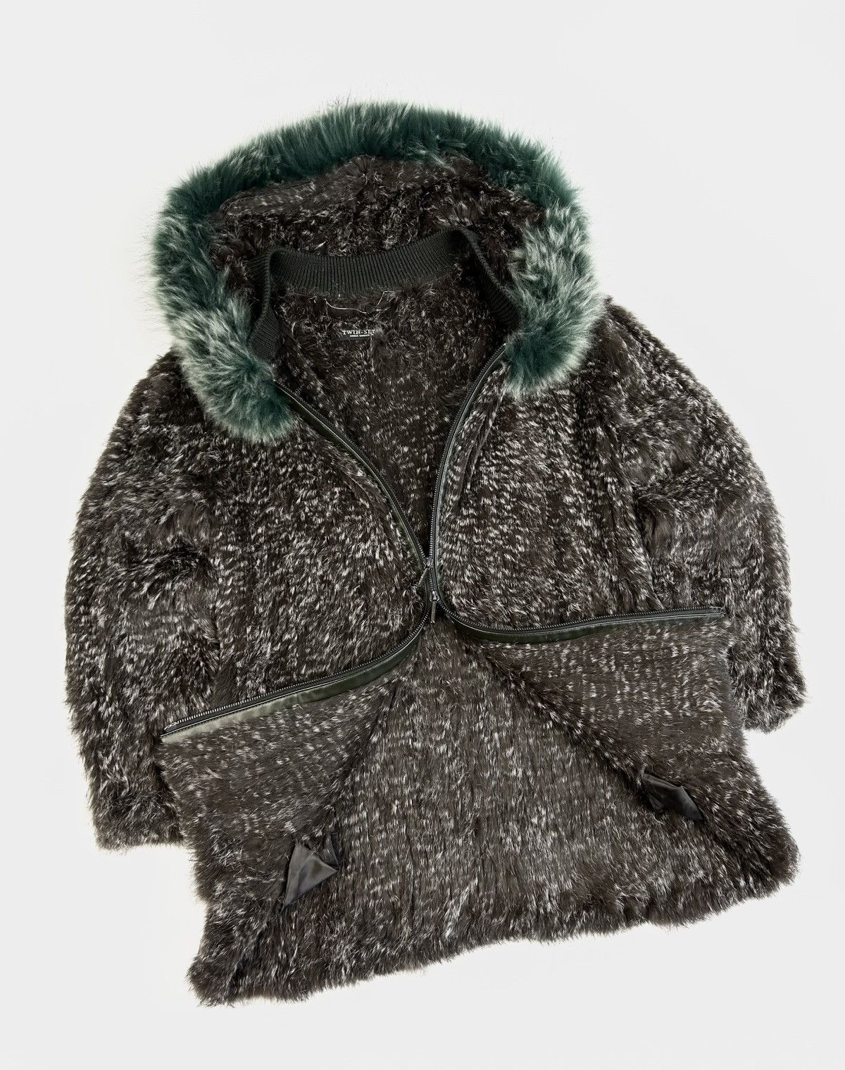 TWINSET × Vintage rare Twin Set Simona Barbieri Fur Cardi Coat Avant Garde Size M / US 6-8 / IT 42-44 - 3 Thumbnail