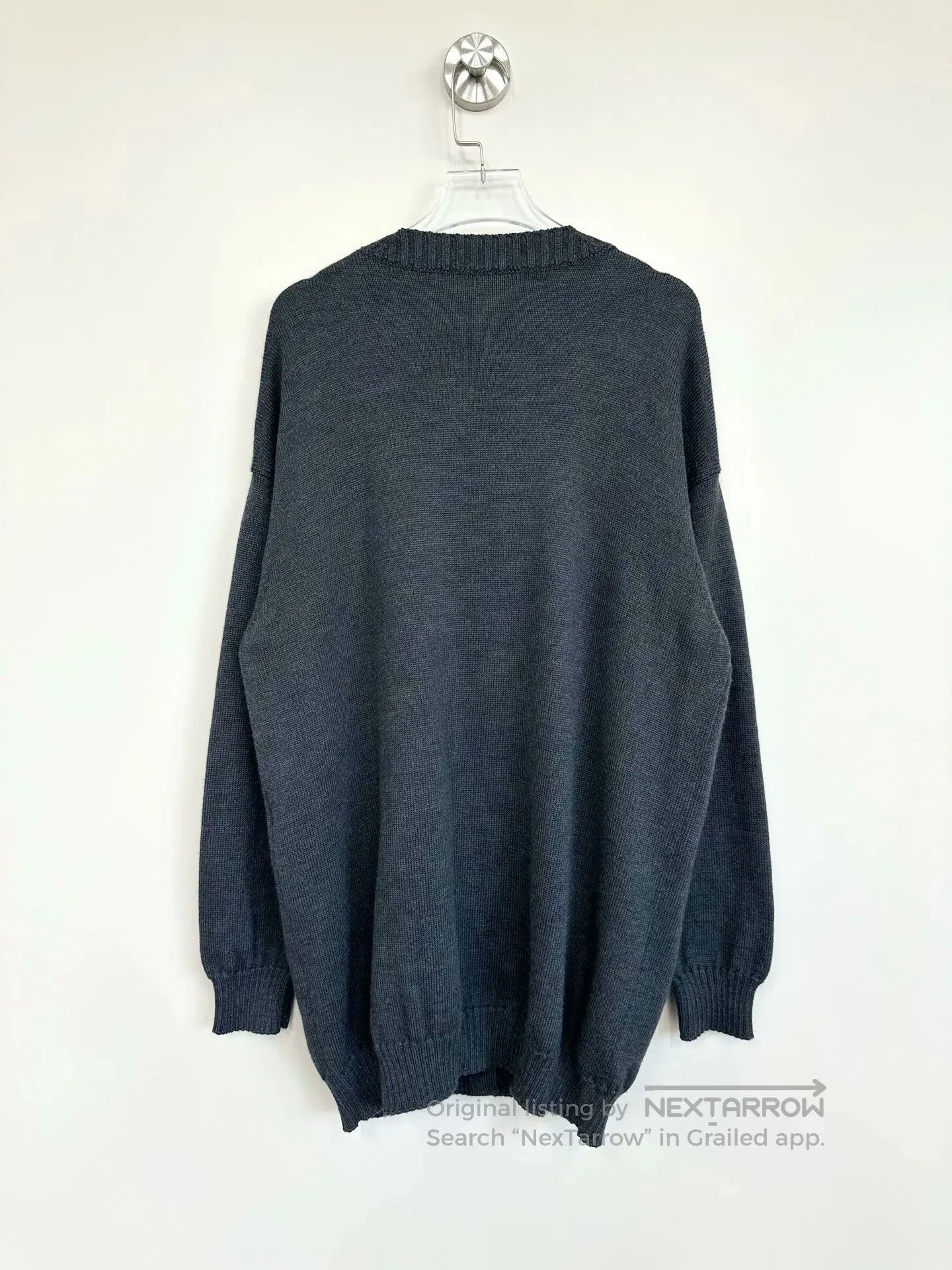 Fendi FENDI Dark gray embroidered logo wool knit cardigan| Size XS / US 0-2 / IT 36-38 - 2 Thumbnail