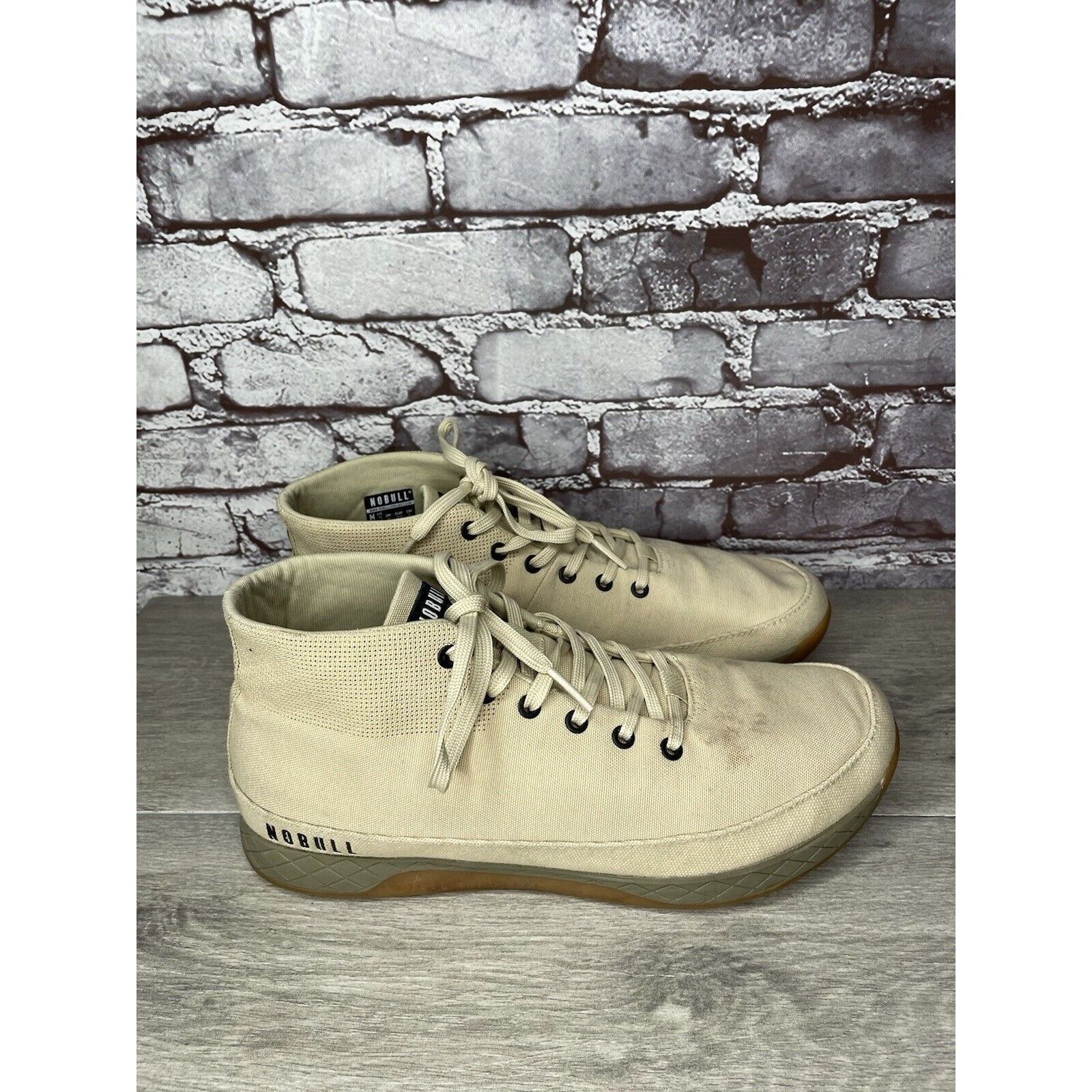 Other Nobull Mid Desert Trainer Canvas Beige Fabric Lace Up Sneake Size US 13 / EU 46 - 9 Thumbnail