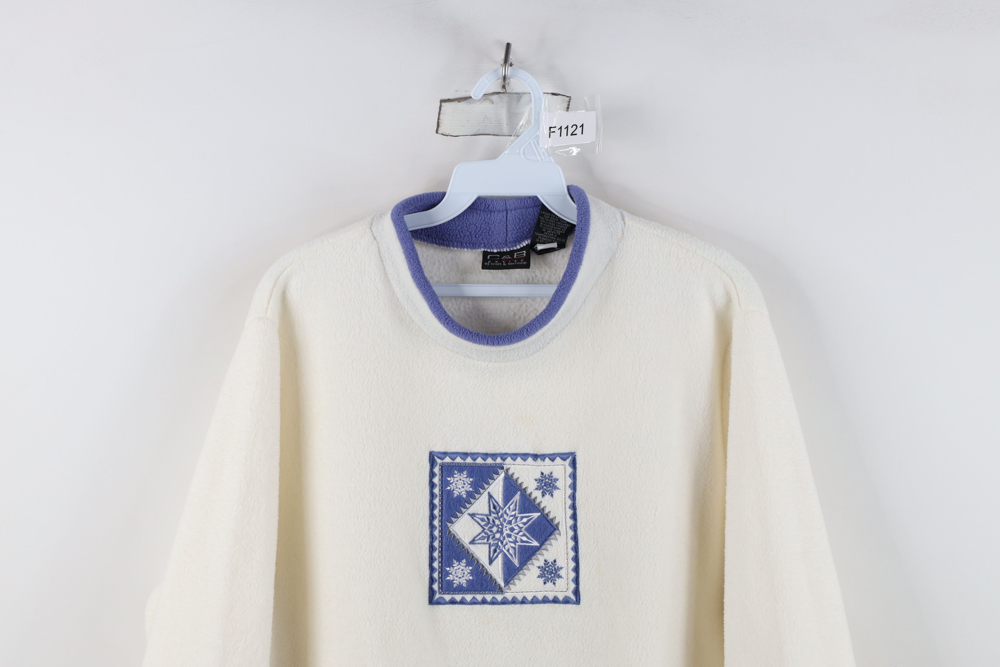 Vintage Vintage 90s Streetwear Christmas Snowflake Fleece Sweater Size L / US 10 / IT 46 - 2 Thumbnail