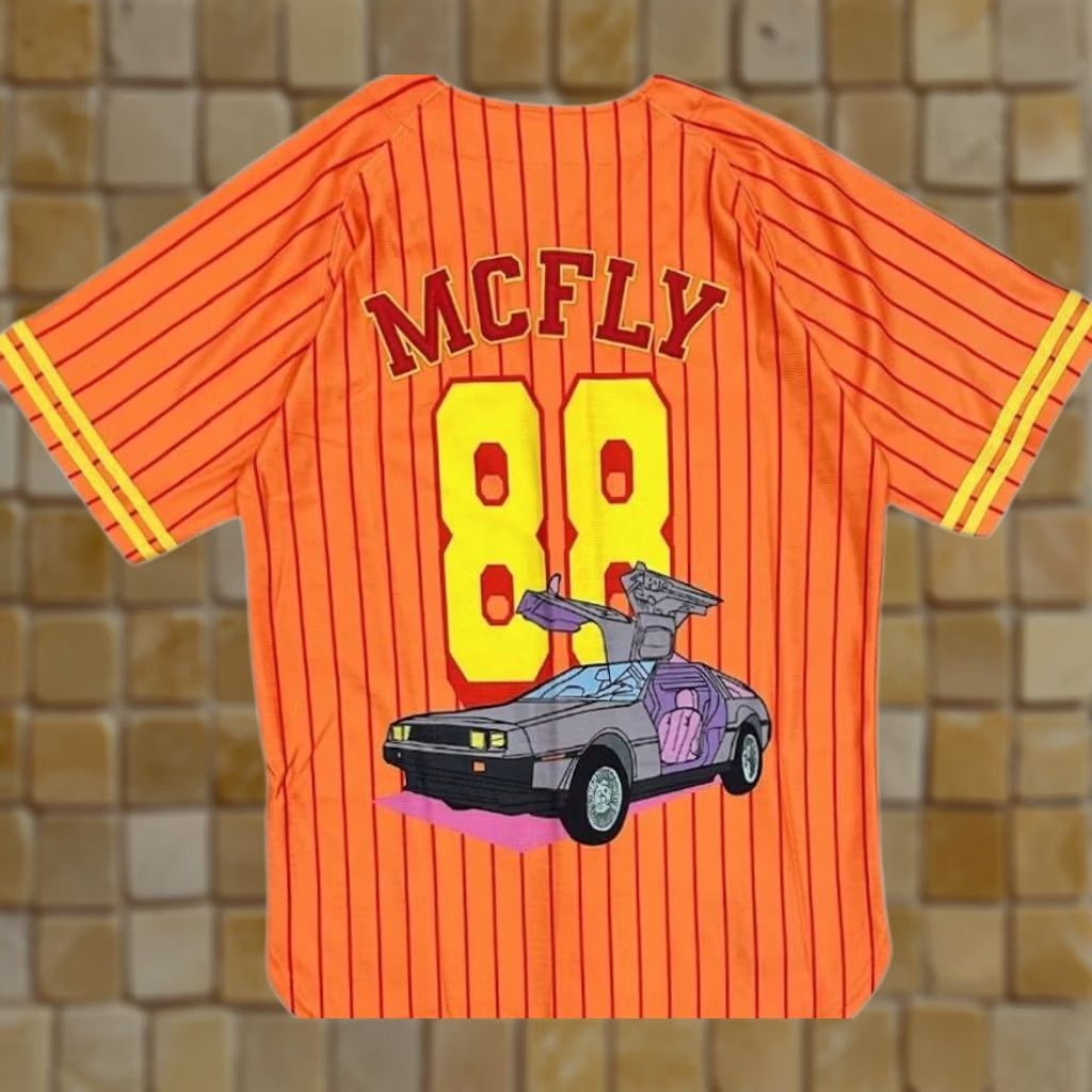 Vintage Back The Future Nike Headgear Baseball Jersey Orange Striped 88 Size L Mens Size US L / EU 52-54 / 3 - 1 Thumbnail