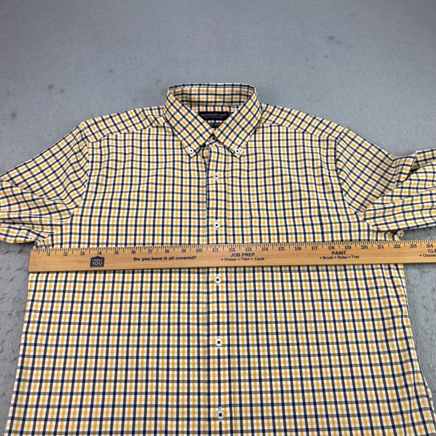 Southern Tide Southern Tide Shirt Mens M Yellow Plaid Intercoastal Button Down Stretch Size US M / EU 48-50 / 2 - 4 Thumbnail