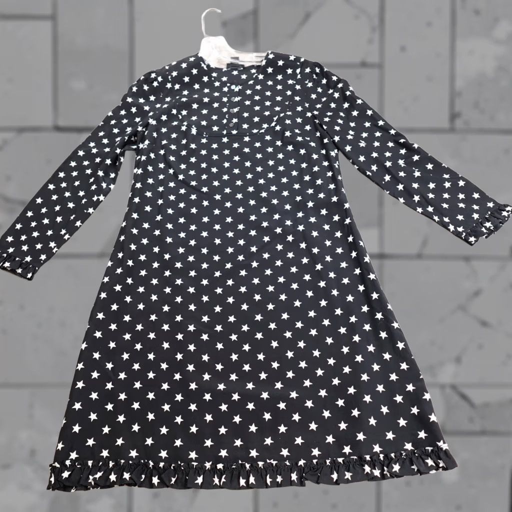 J.Crew J.CREW Womens Dress Black White Stars 100% Silk Size 2 Size XS / US 0-2 / IT 36-38 - 1 Thumbnail